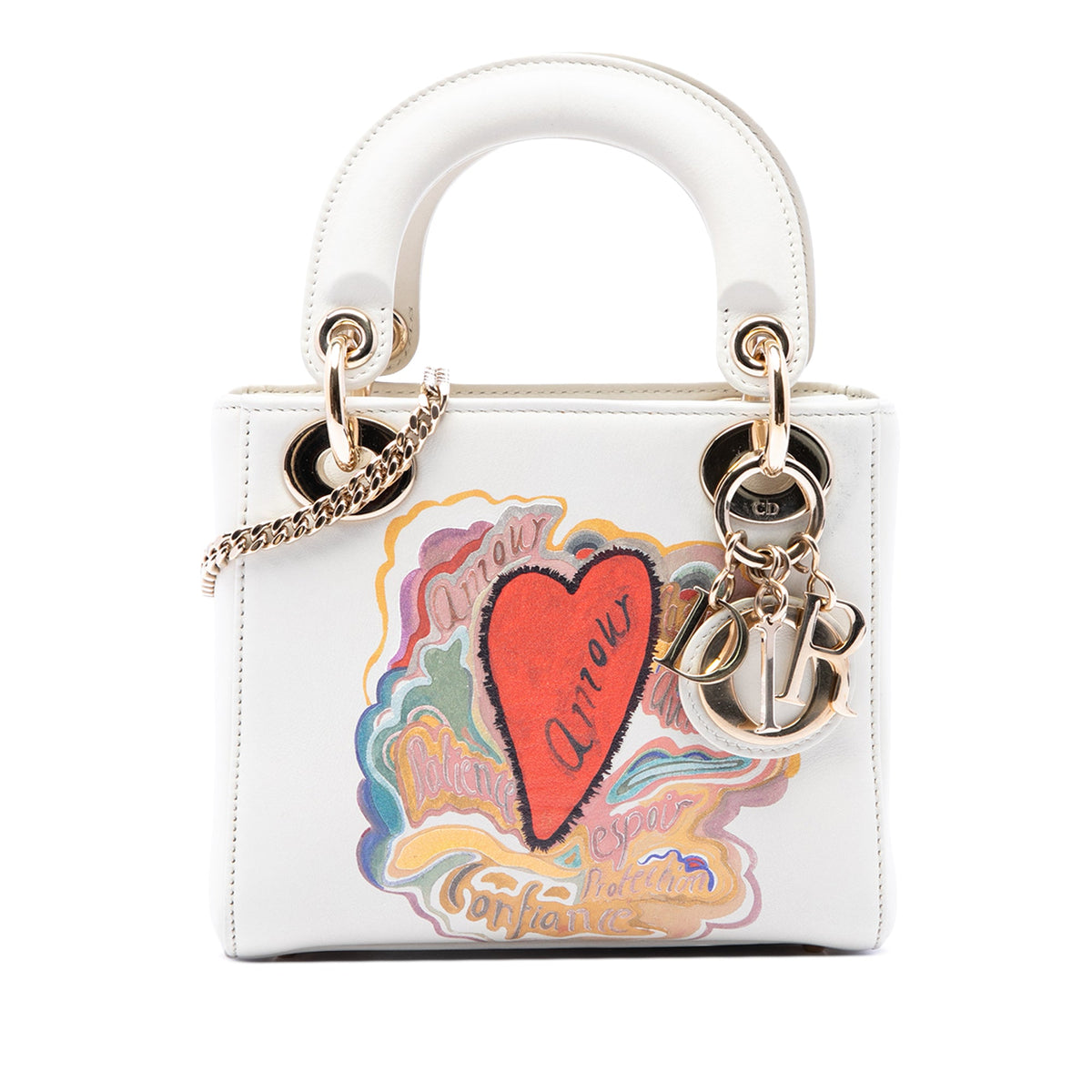 Dior DiorAmour Niki De Saint Phalle Mini Calfskin Lady Dior — White