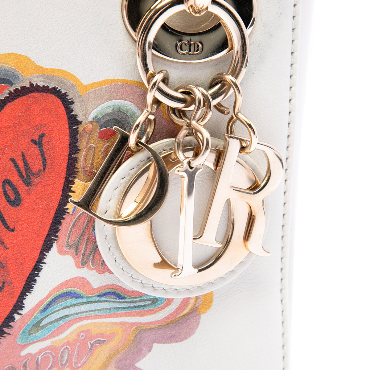 Dior DiorAmour Niki De Saint Phalle Mini Calfskin Lady Dior — White