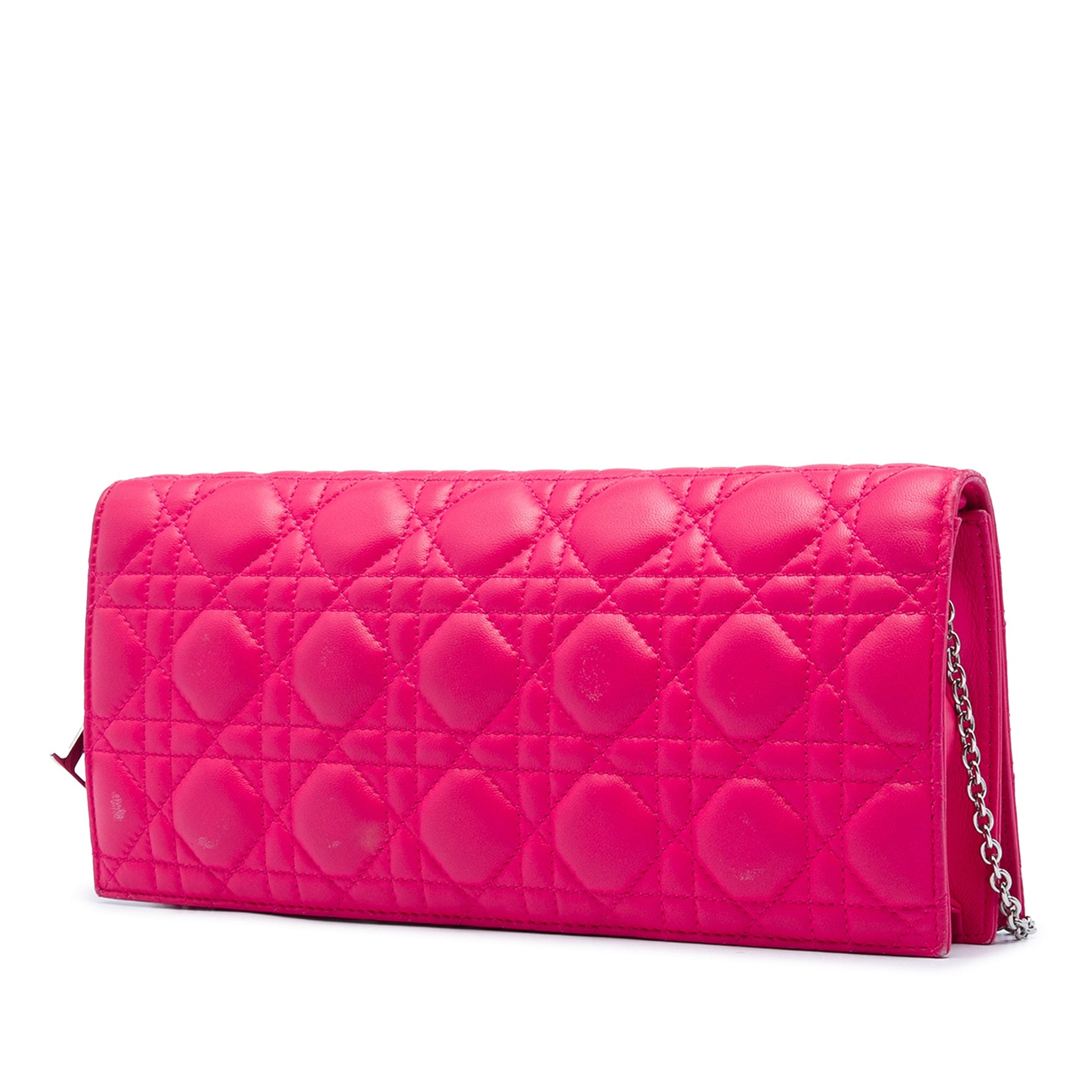 Dior Lambskin Cannage Lady Dior Chain Convertible Clutch