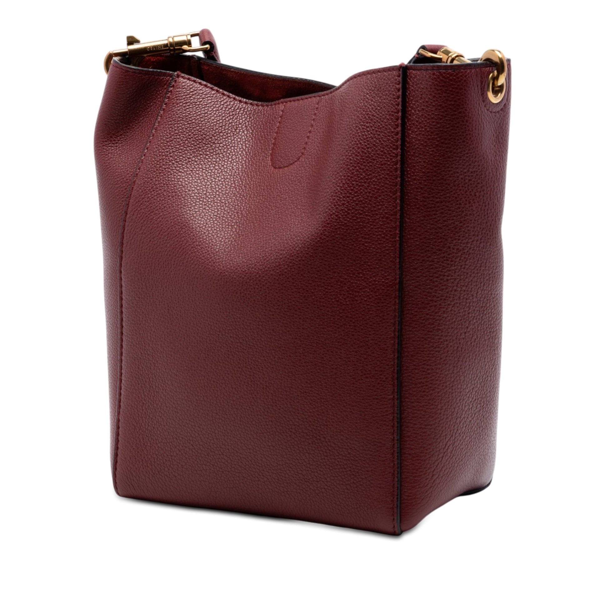 Celine Small Leather Seau Sangle Bucket Bag