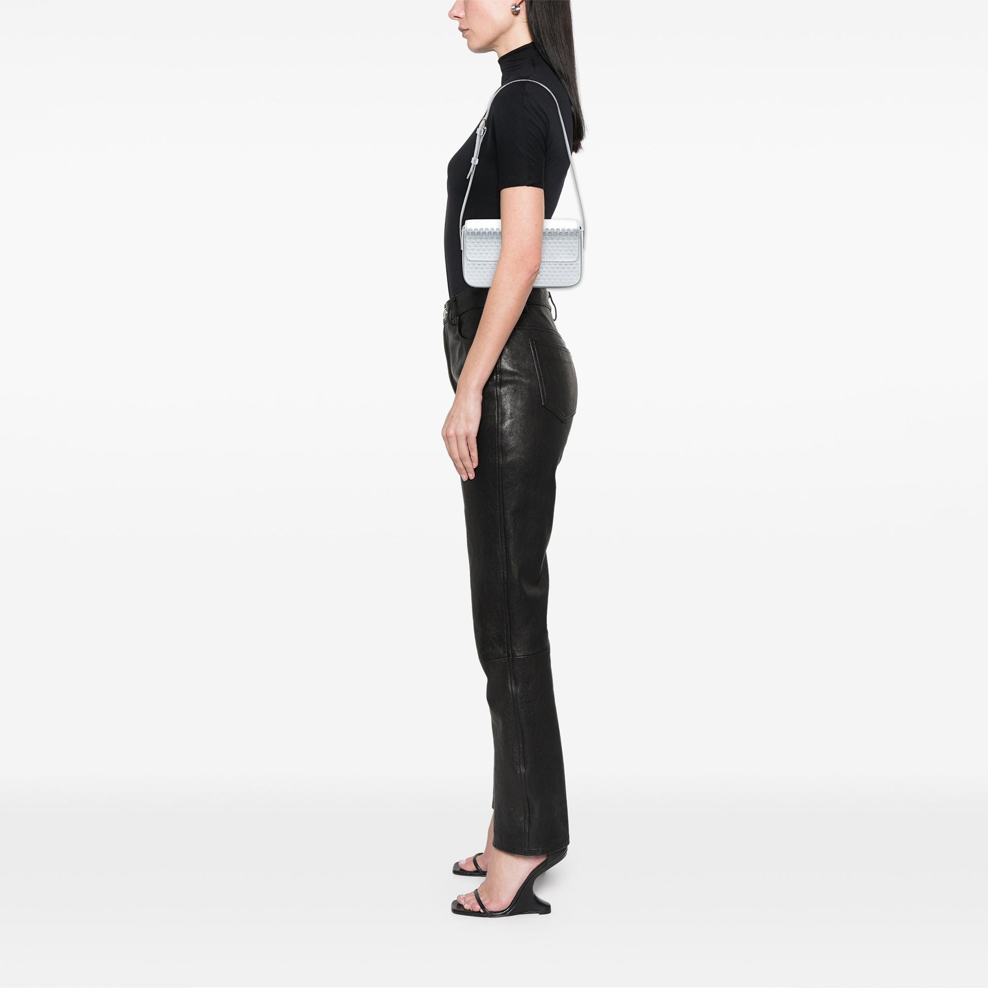 Celine Triomphe All Over Laminated Calfskin Claude Shoulder Bag