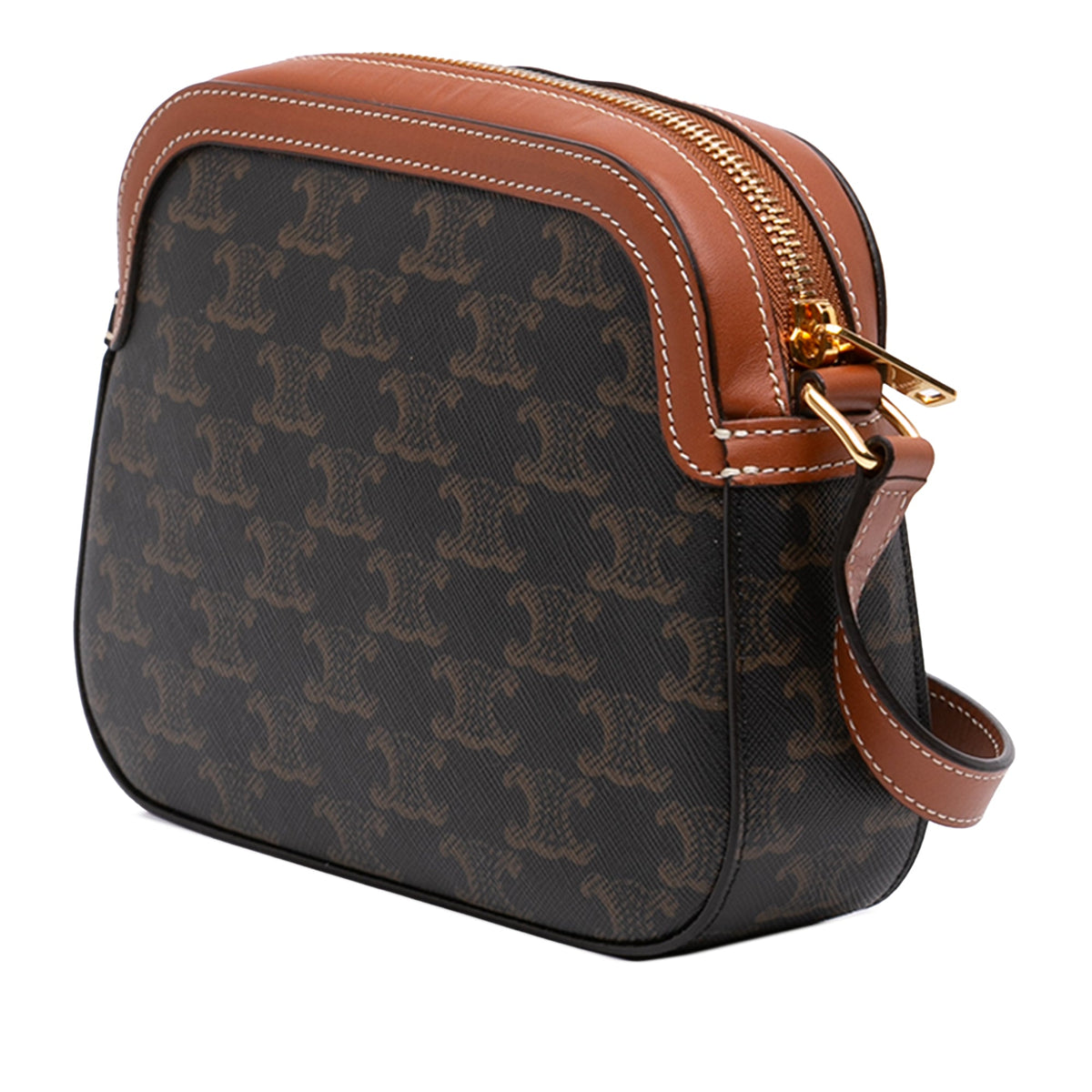 Celine Small Triomphe Coated Canvas Logo Camera Bag