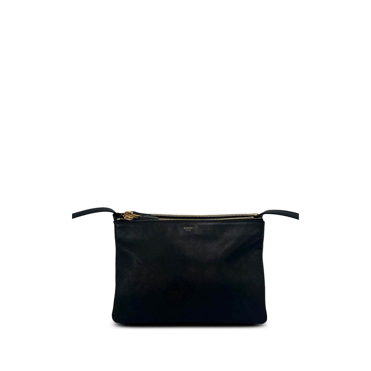 Celine Small Lambskin Trio Crossbody — Black