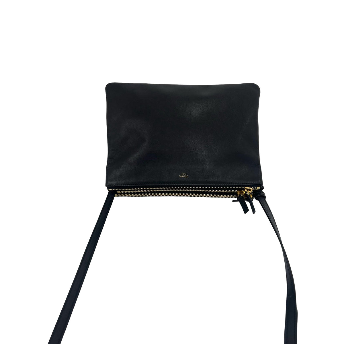 Celine Small Lambskin Trio Crossbody — Black