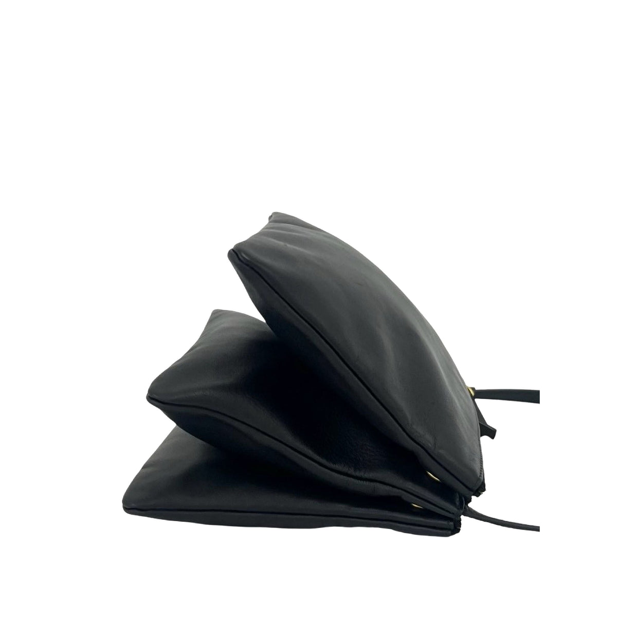 Celine Small Lambskin Trio Crossbody — Black