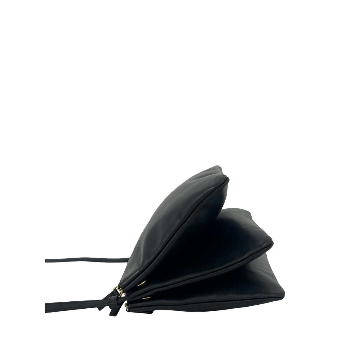 Celine Small Lambskin Trio Crossbody — Black
