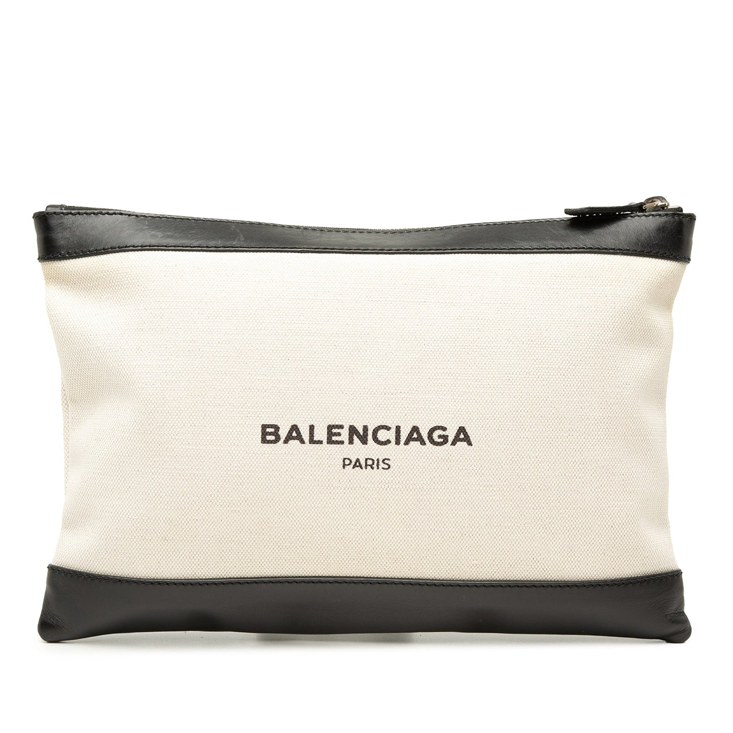Balenciaga Canvas Navy Clip M Clutch