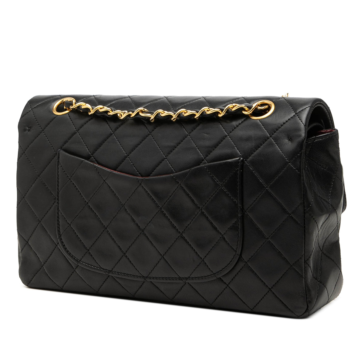 Chanel Medium Classic Lambskin Double Flap — Black