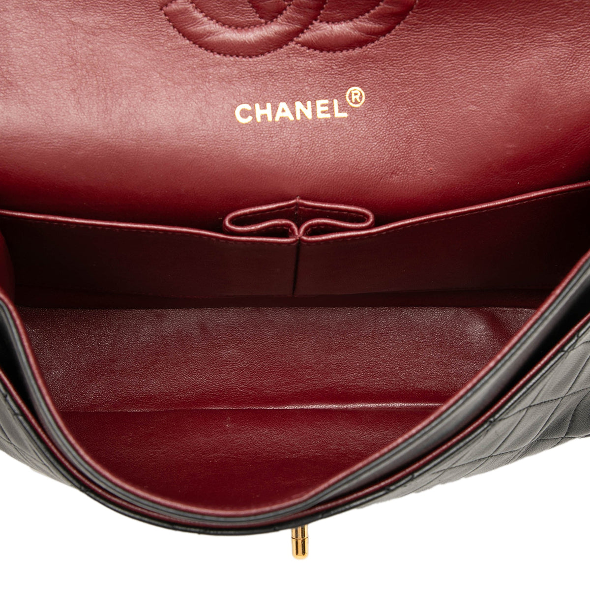 Chanel Medium Classic Lambskin Double Flap — Black