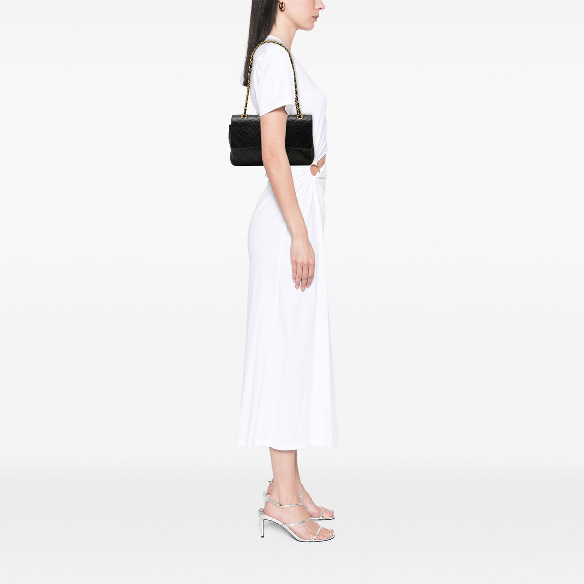 Chanel Medium Classic Lambskin Double Flap — Black