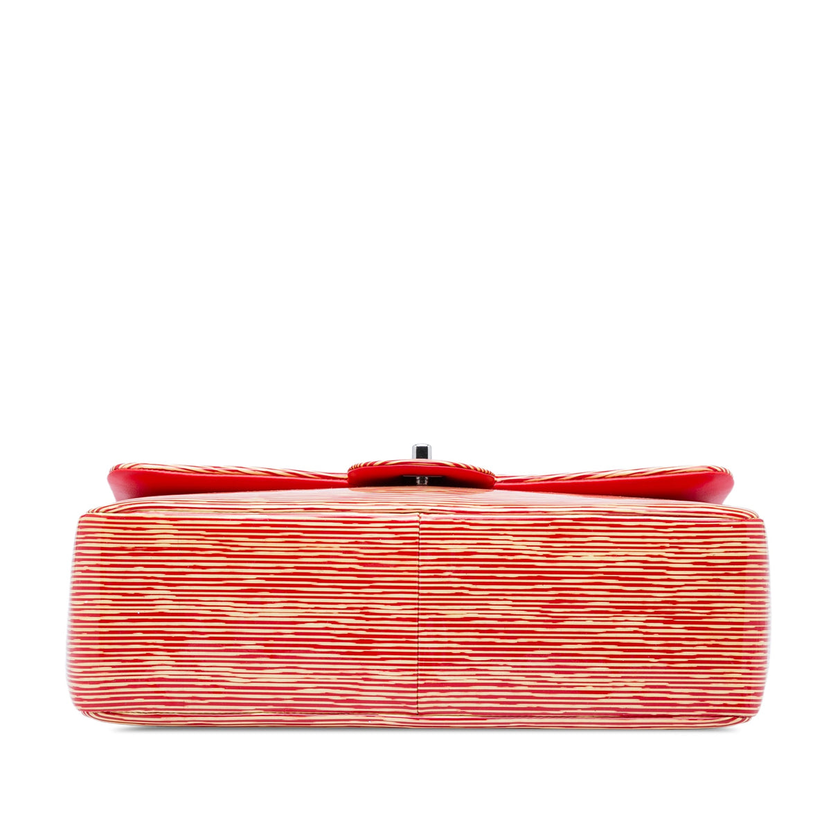 Chanel Jumbo Classic Patent Striped Double Flap