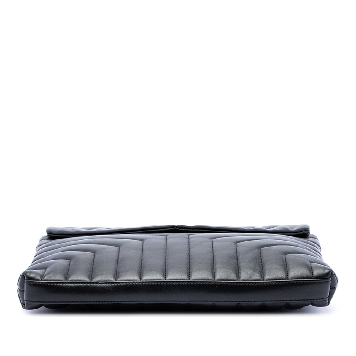 Saint Laurent Matelasse Calfskin Monogram LouLou Document Clutch — Black