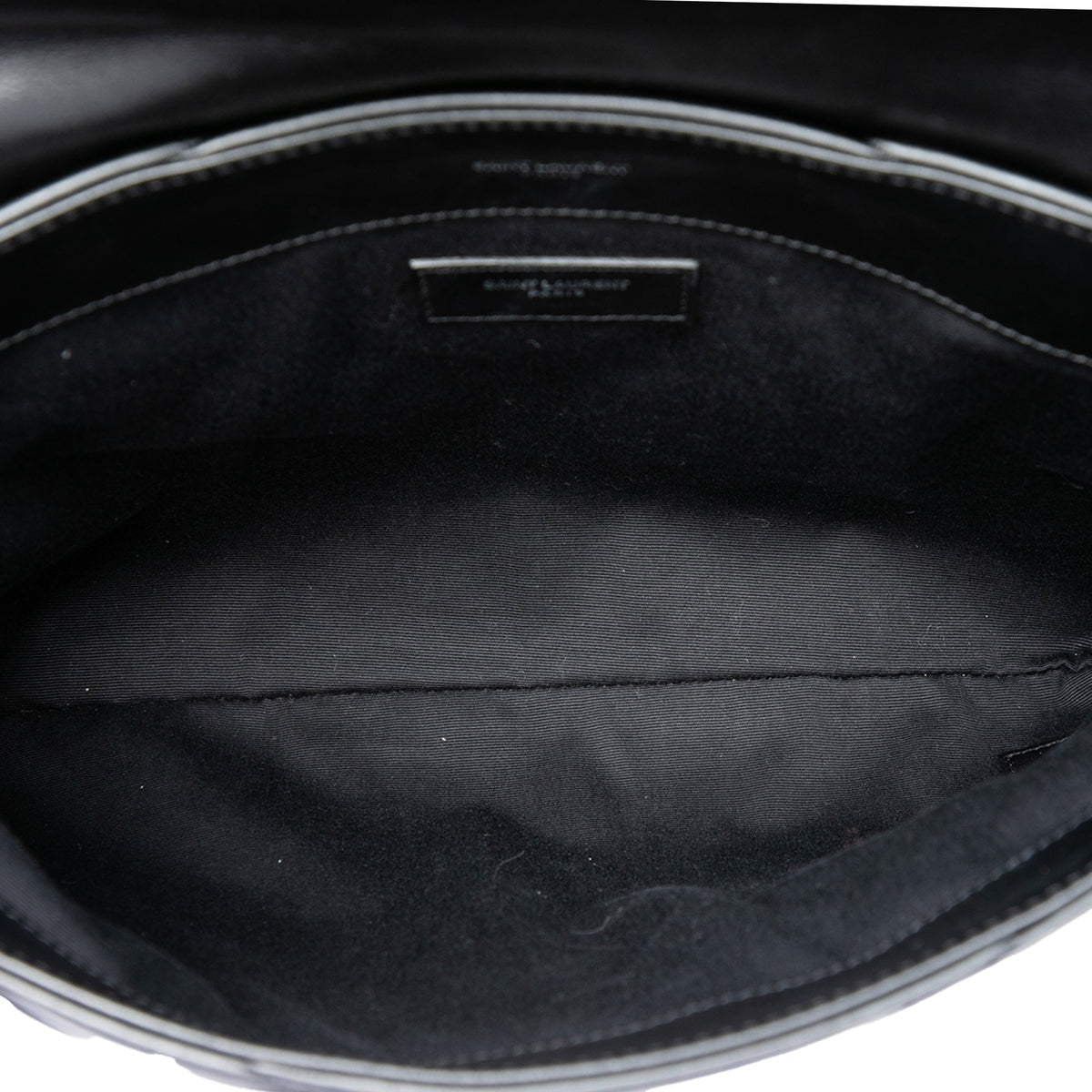 Saint Laurent Matelasse Calfskin Monogram LouLou Document Clutch — Black