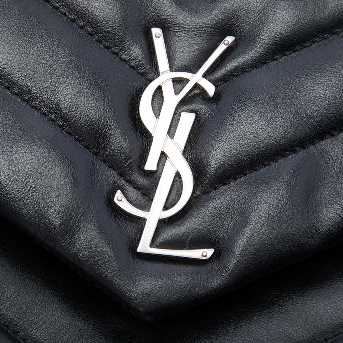 Saint Laurent Matelasse Calfskin Monogram LouLou Document Clutch — Black