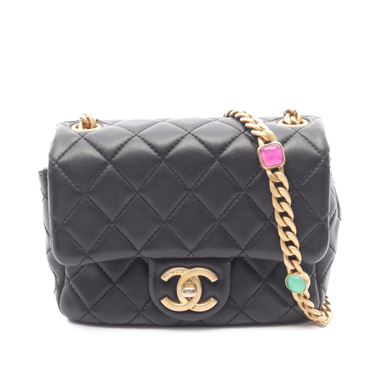 Chanel Mini Square Classic Lambskin Charms Single Flap