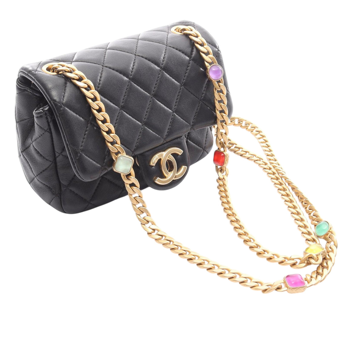 Chanel Mini Square Classic Lambskin Charms Single Flap