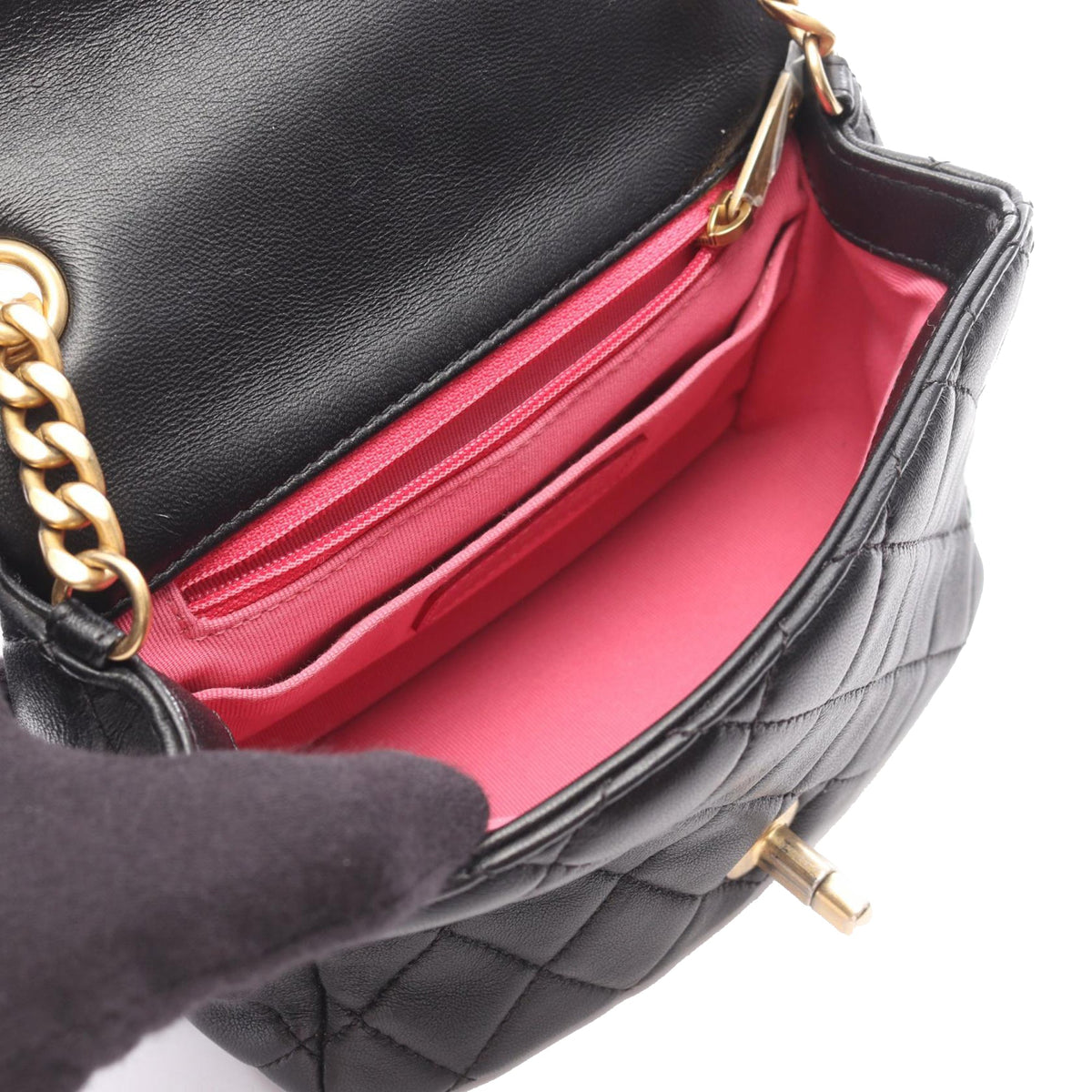 Chanel Mini Square Classic Lambskin Charms Single Flap