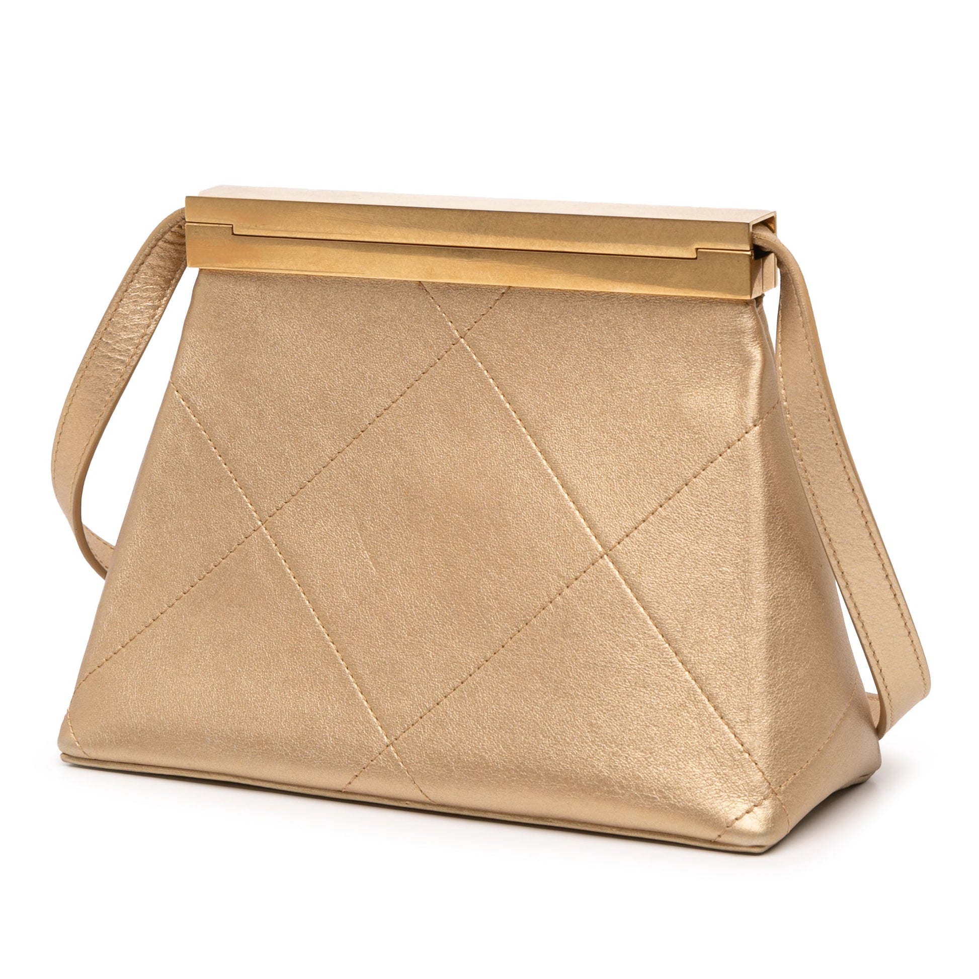 Chanel Small Calfskin Kiss Lock Frame Bag