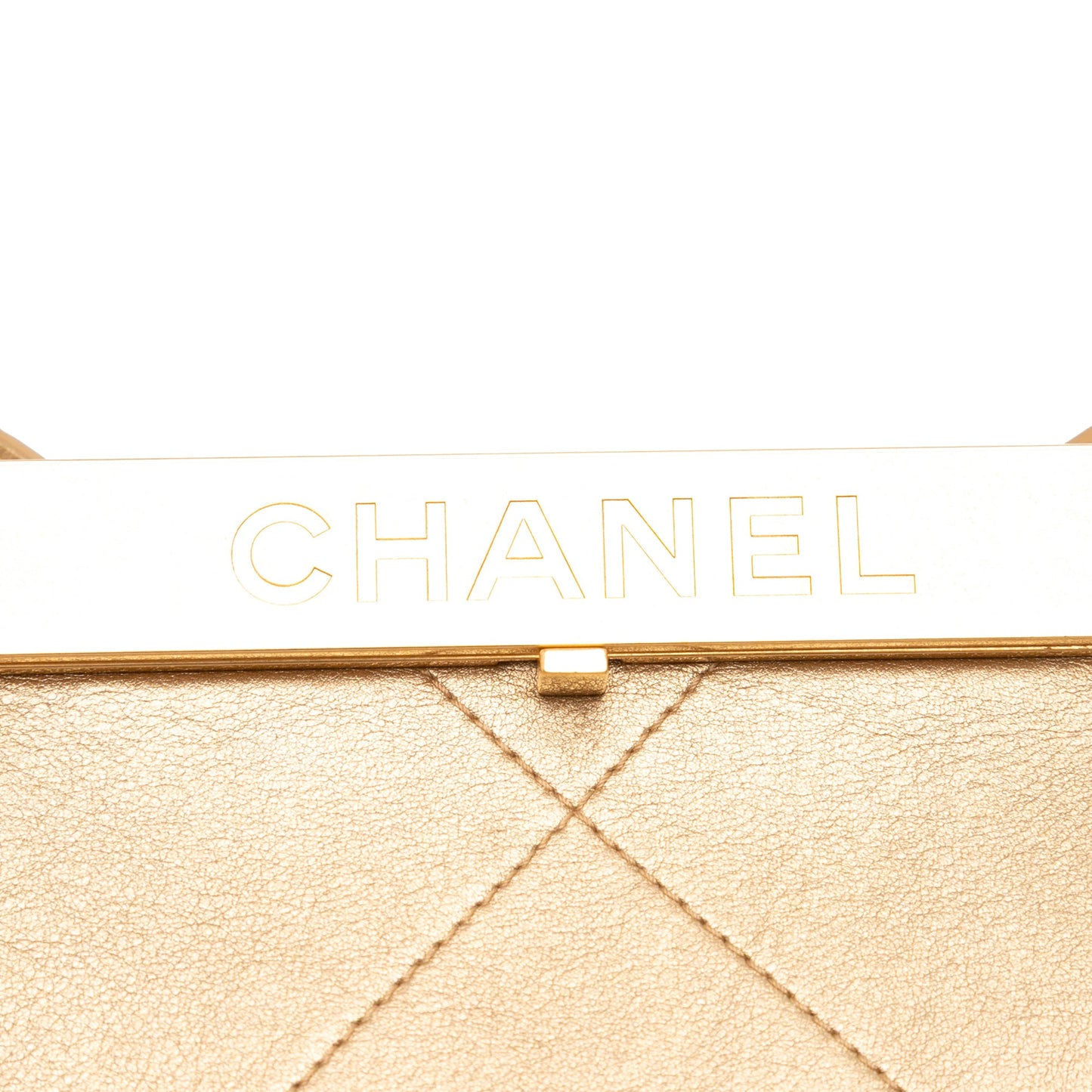 Chanel Small Calfskin Kiss Lock Frame Bag