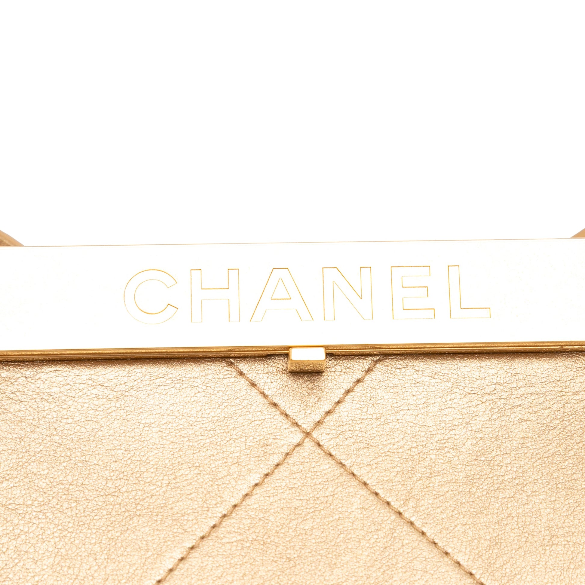 Chanel Small Calfskin Kiss Lock Frame Bag