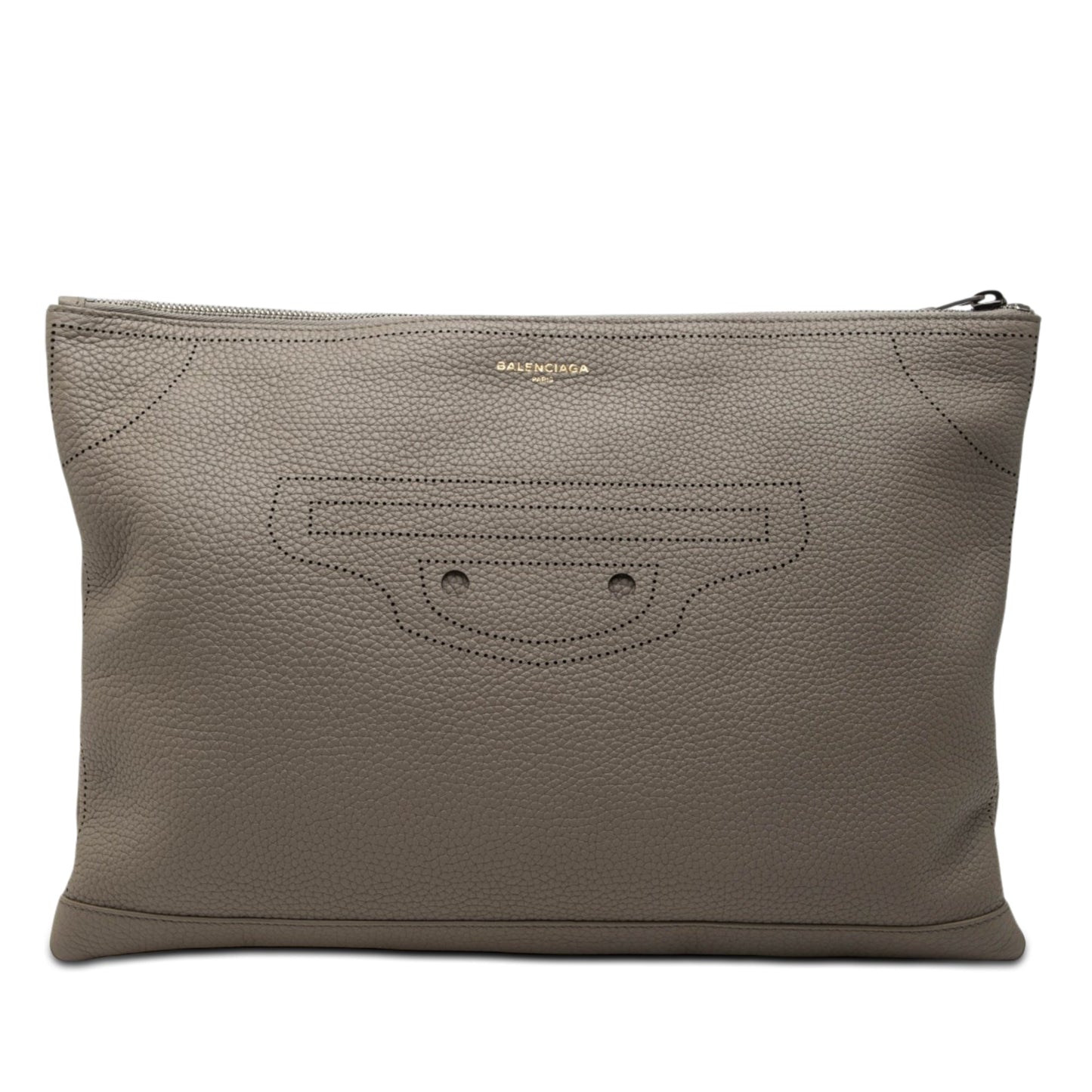 Balenciaga Calfskin Motocross Blackout Clutch