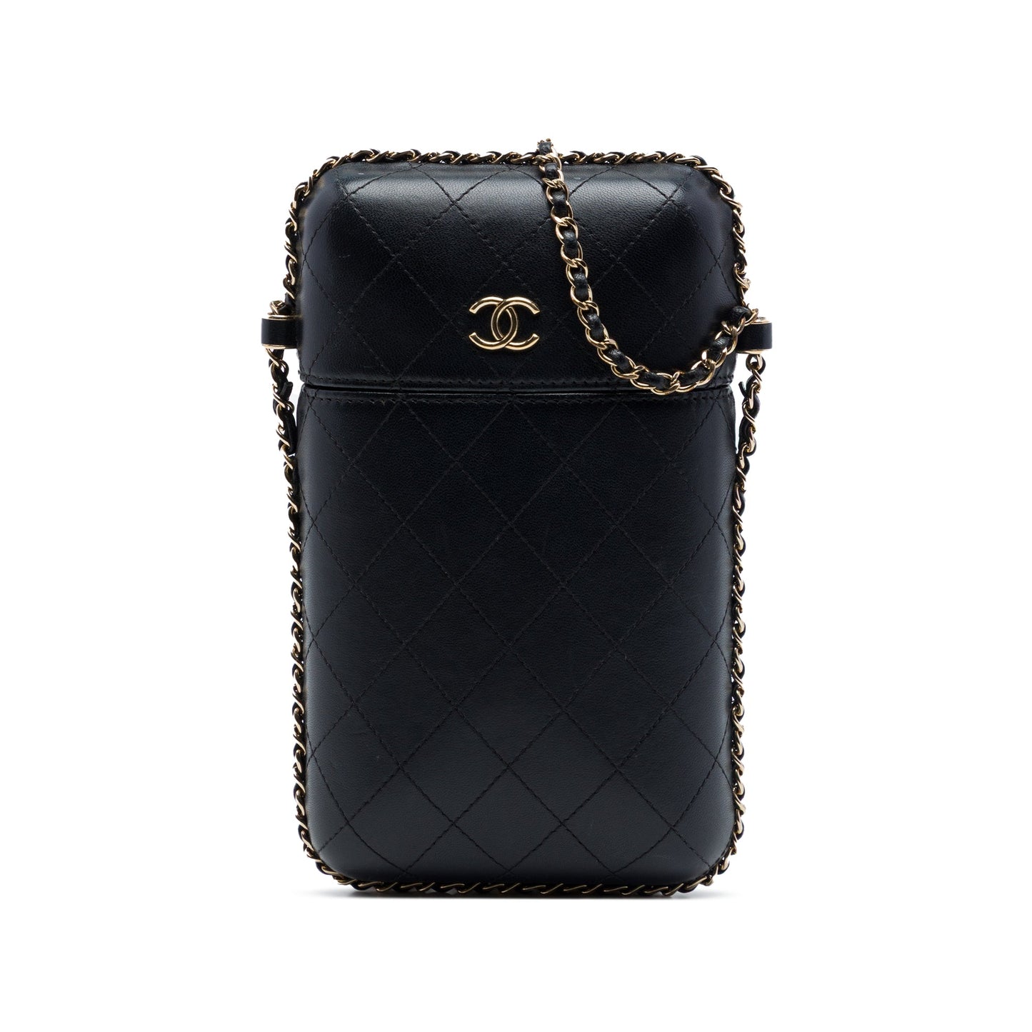 Chanel CC Quilted Lambskin Chain Around Phone Holder