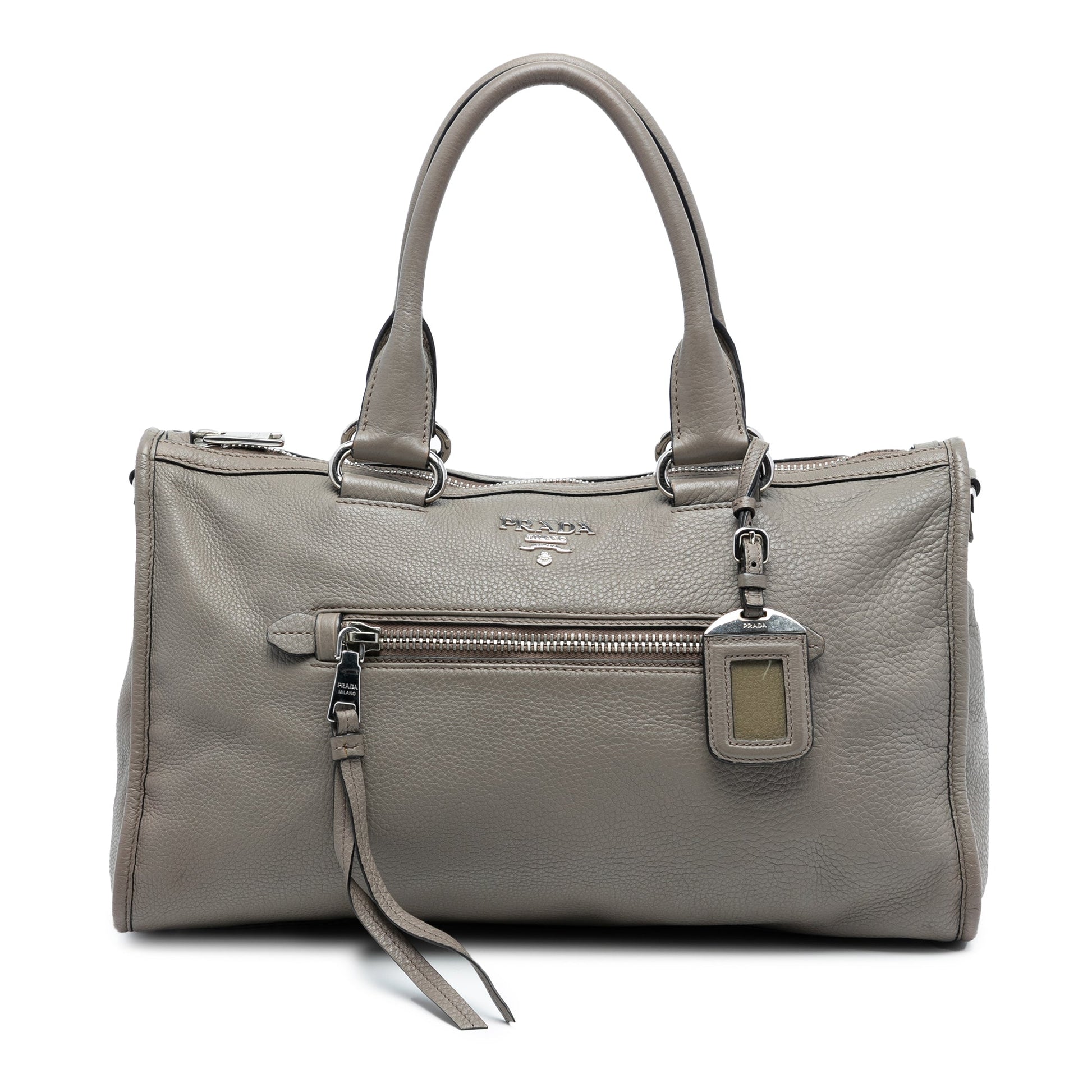 Prada Vitello Daino Zip Top Satchel