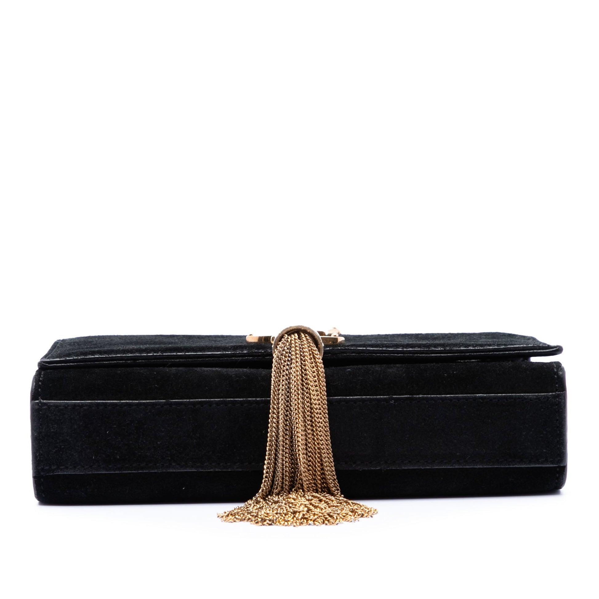 Saint Laurent Small Suede Monogram Kate Tassel Crossbody