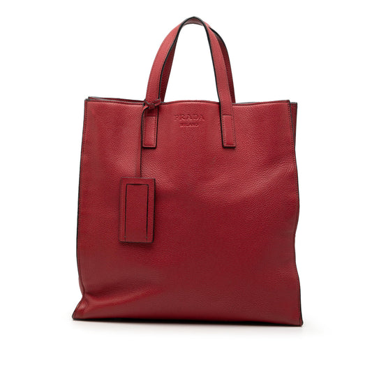 Prada Vitello Daino Convertible Shopper Tote