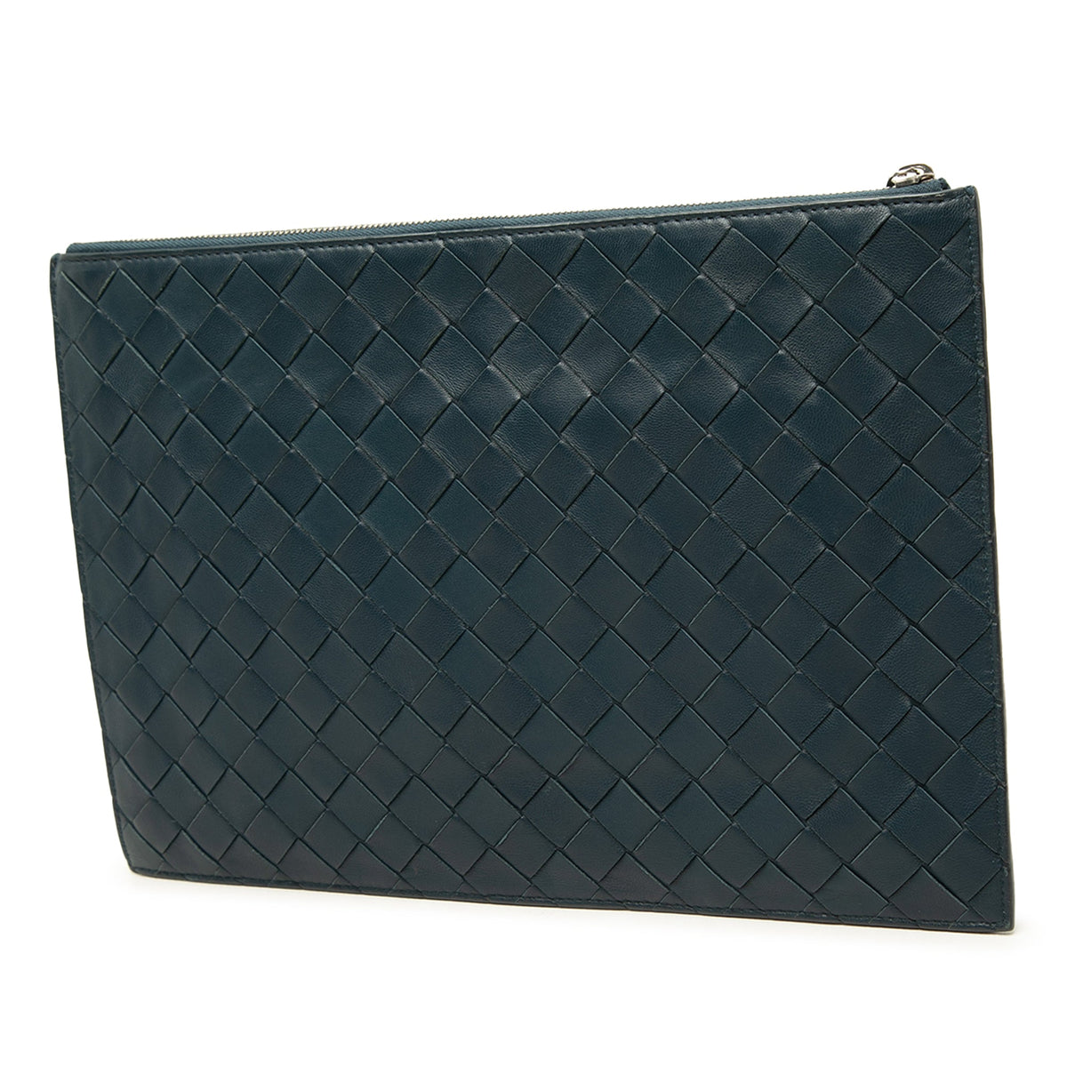 Bottega Veneta Nappa Intrecciato Wristlet Clutch — Blue