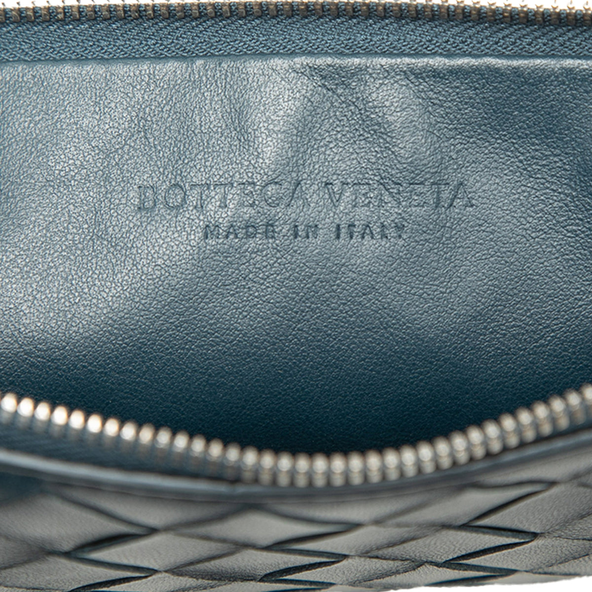 Bottega Veneta Nappa Intrecciato Wristlet Clutch — Blue