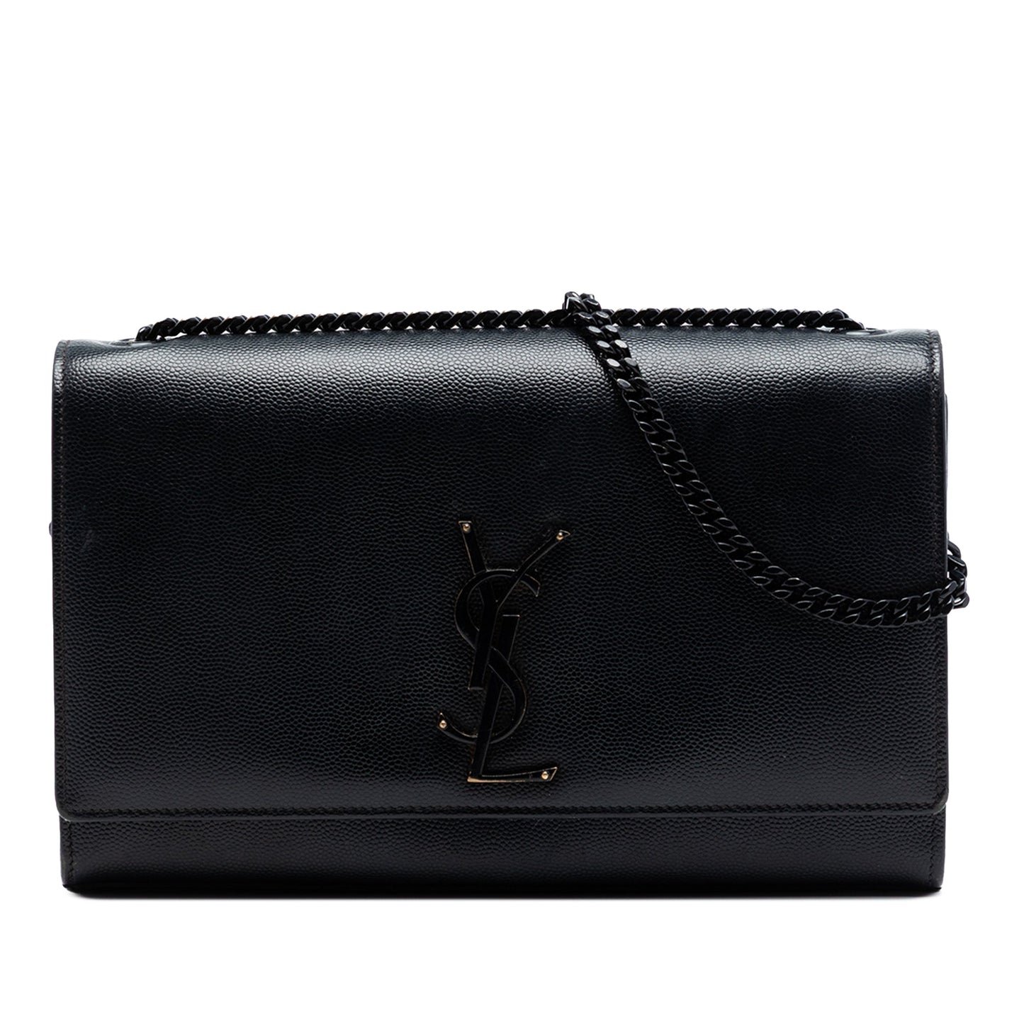 Saint Laurent Medium Grain De Poudre Monogram Monochrome Kate Crossbody