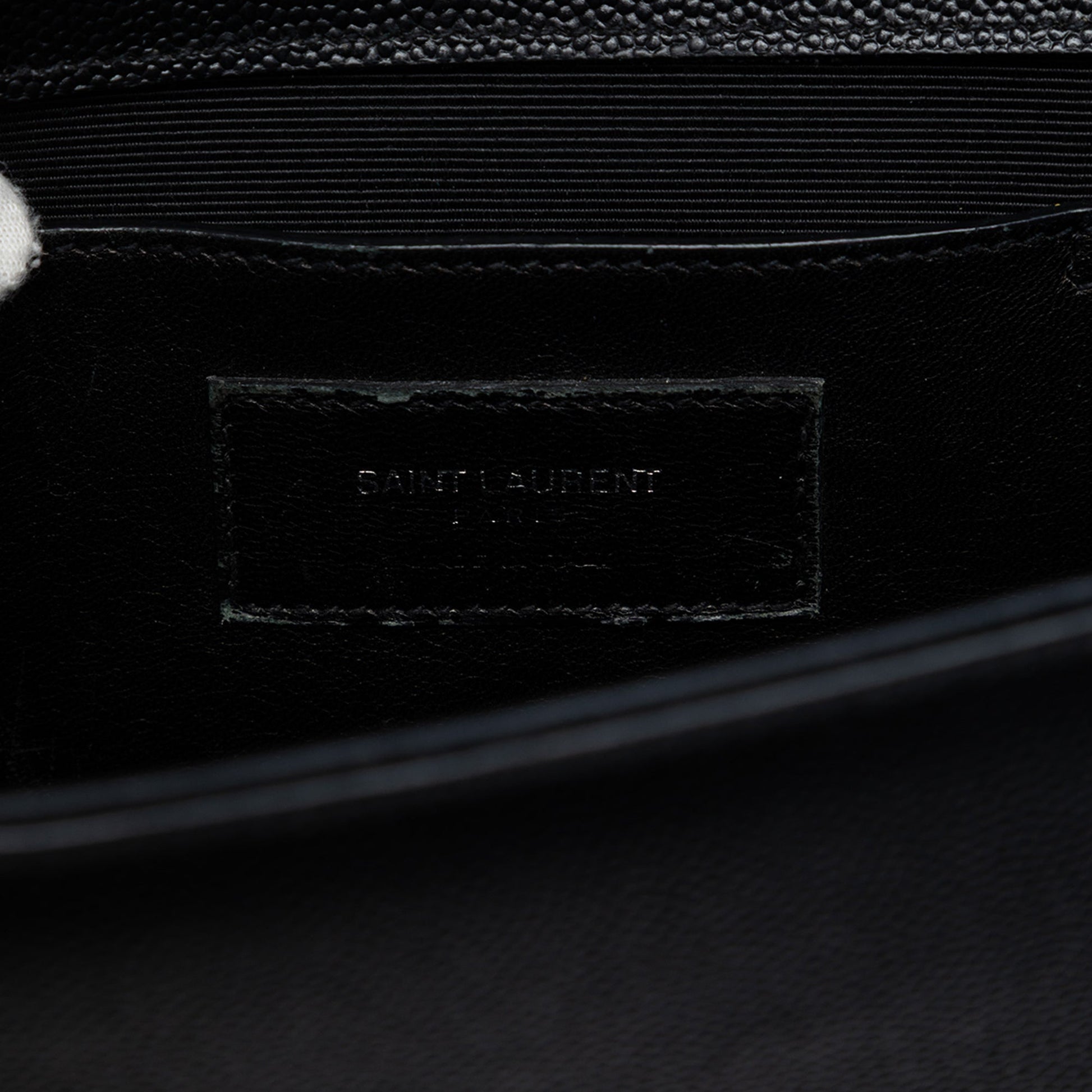 Saint Laurent Medium Grain De Poudre Monogram Monochrome Kate Crossbody