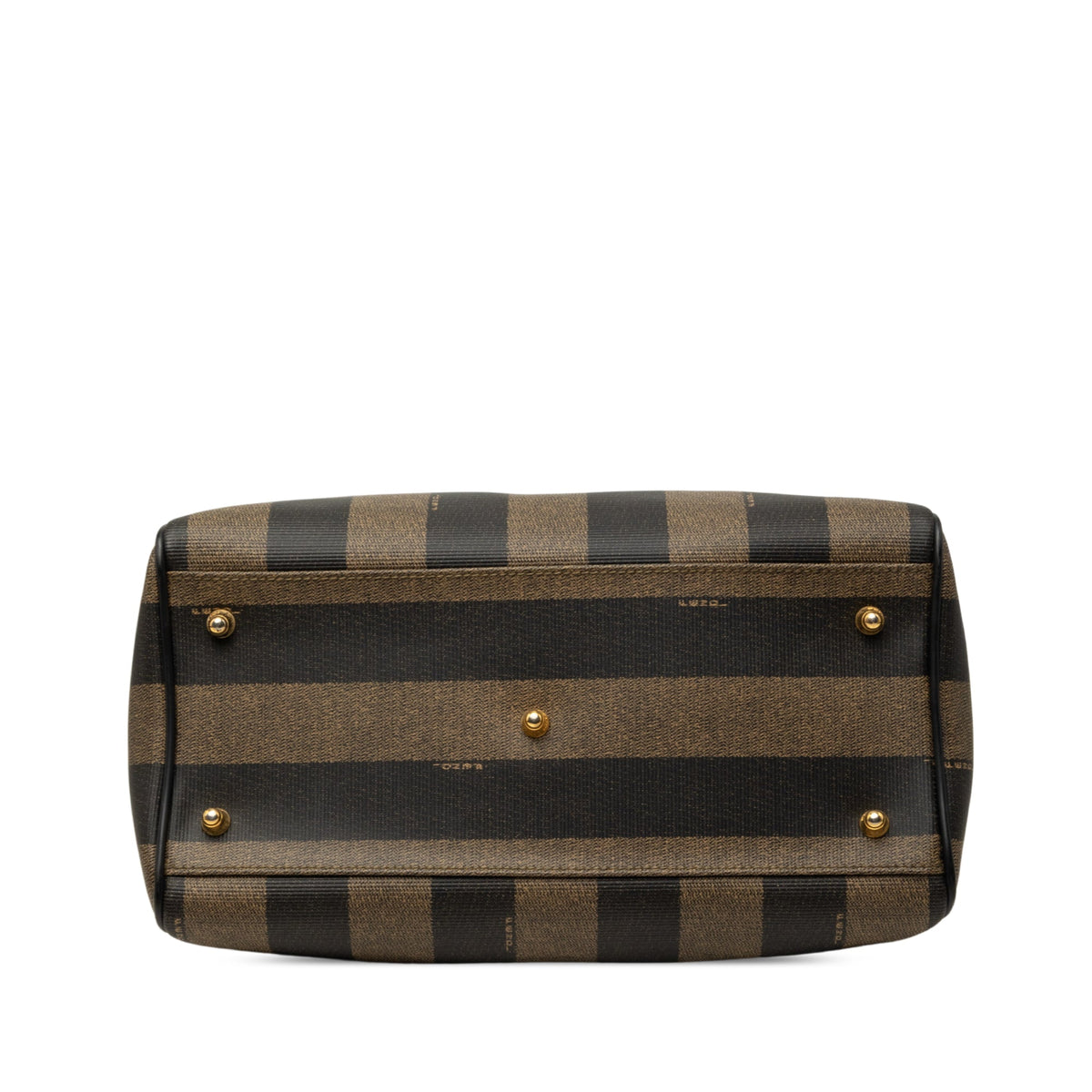 Fendi Pequin Coated Canvas Boston Bag