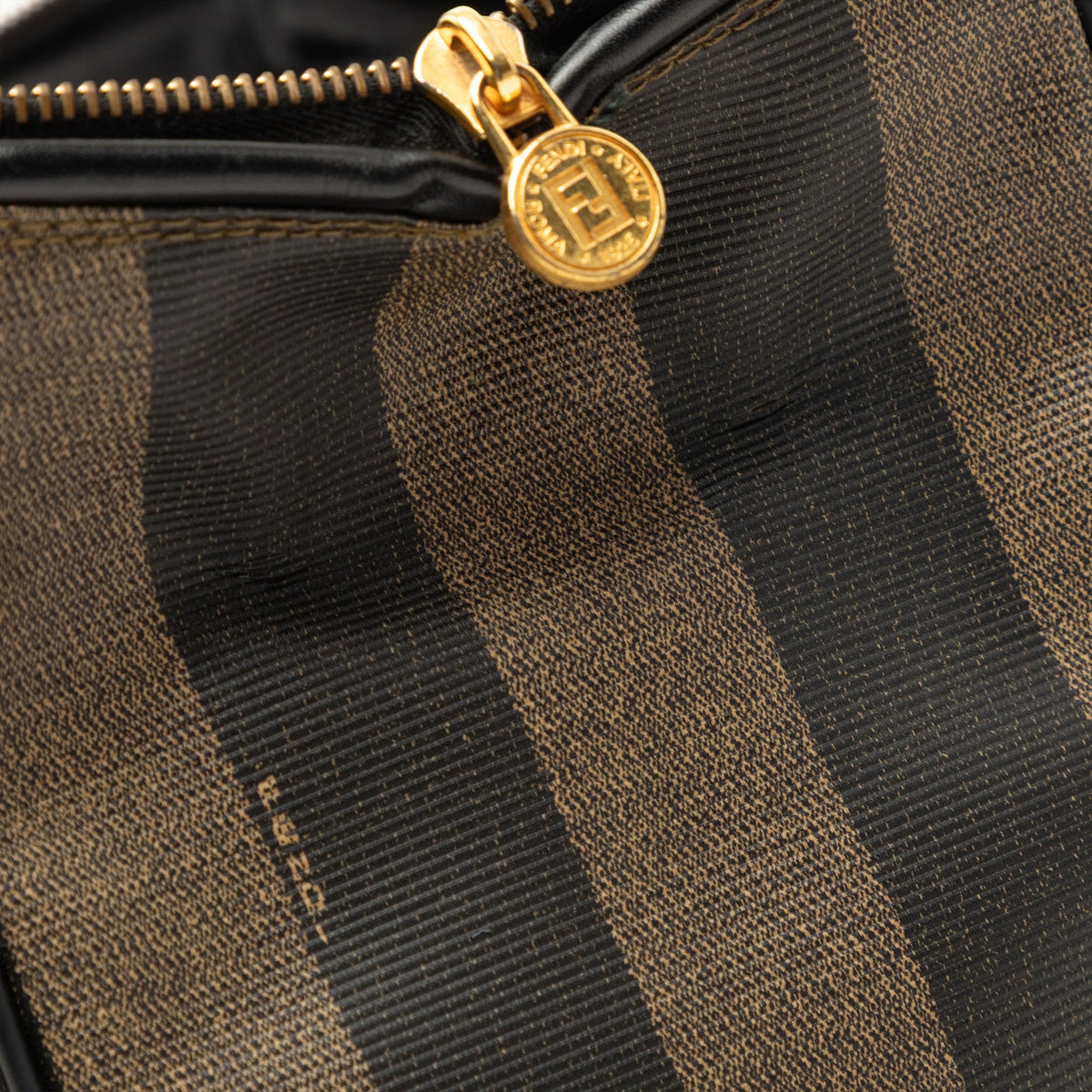 Fendi Pequin Coated Canvas Boston Bag