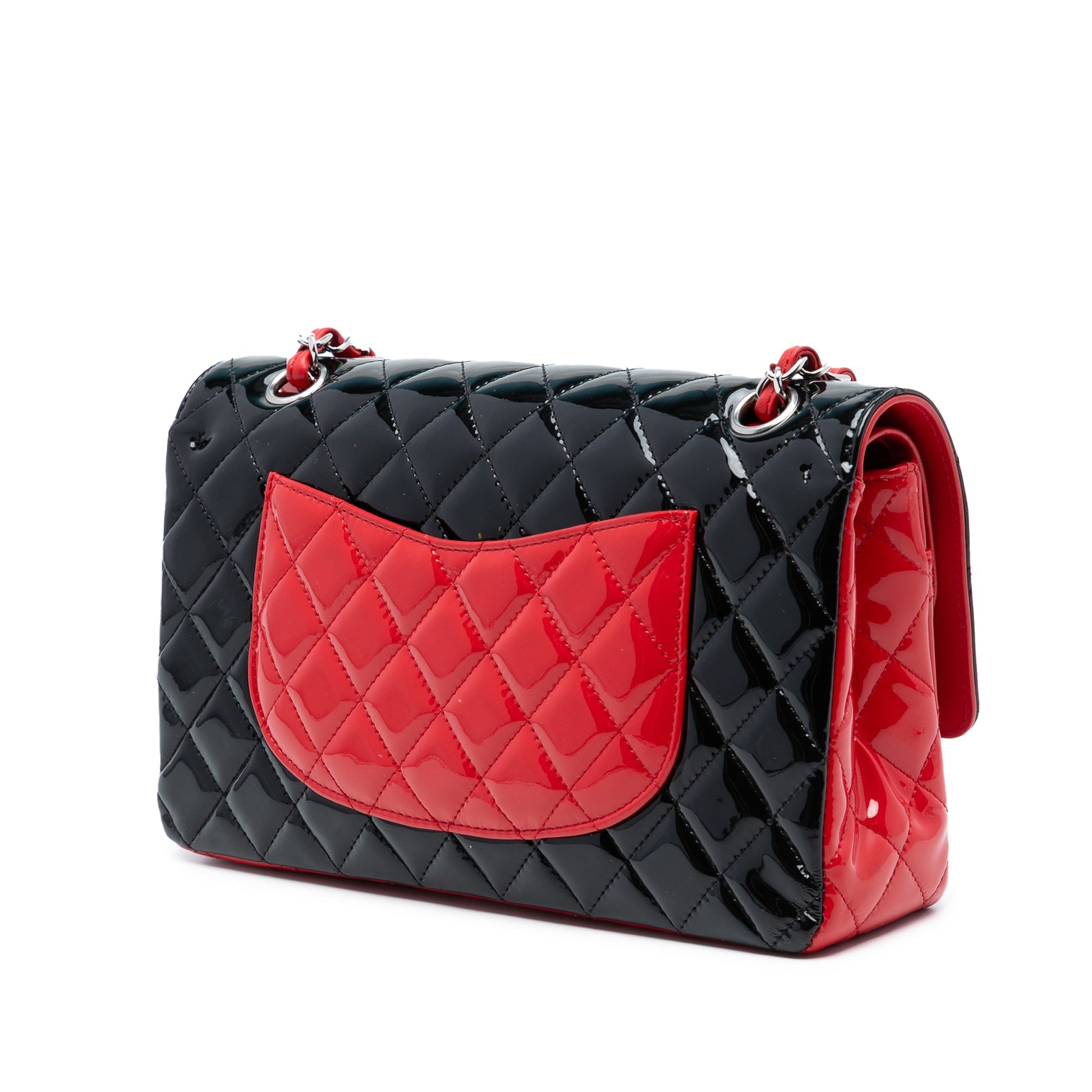 Chanel Medium Classic Bicolor Patent Double Flap
