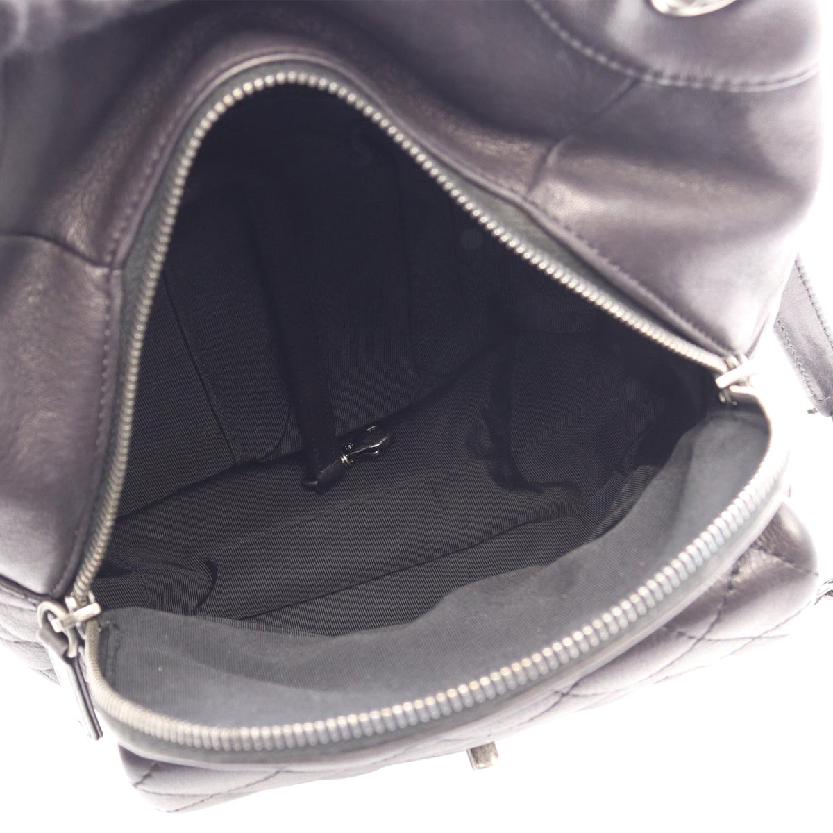 Chanel Small CC Calfskin Drawstring Flap Backpack — Black