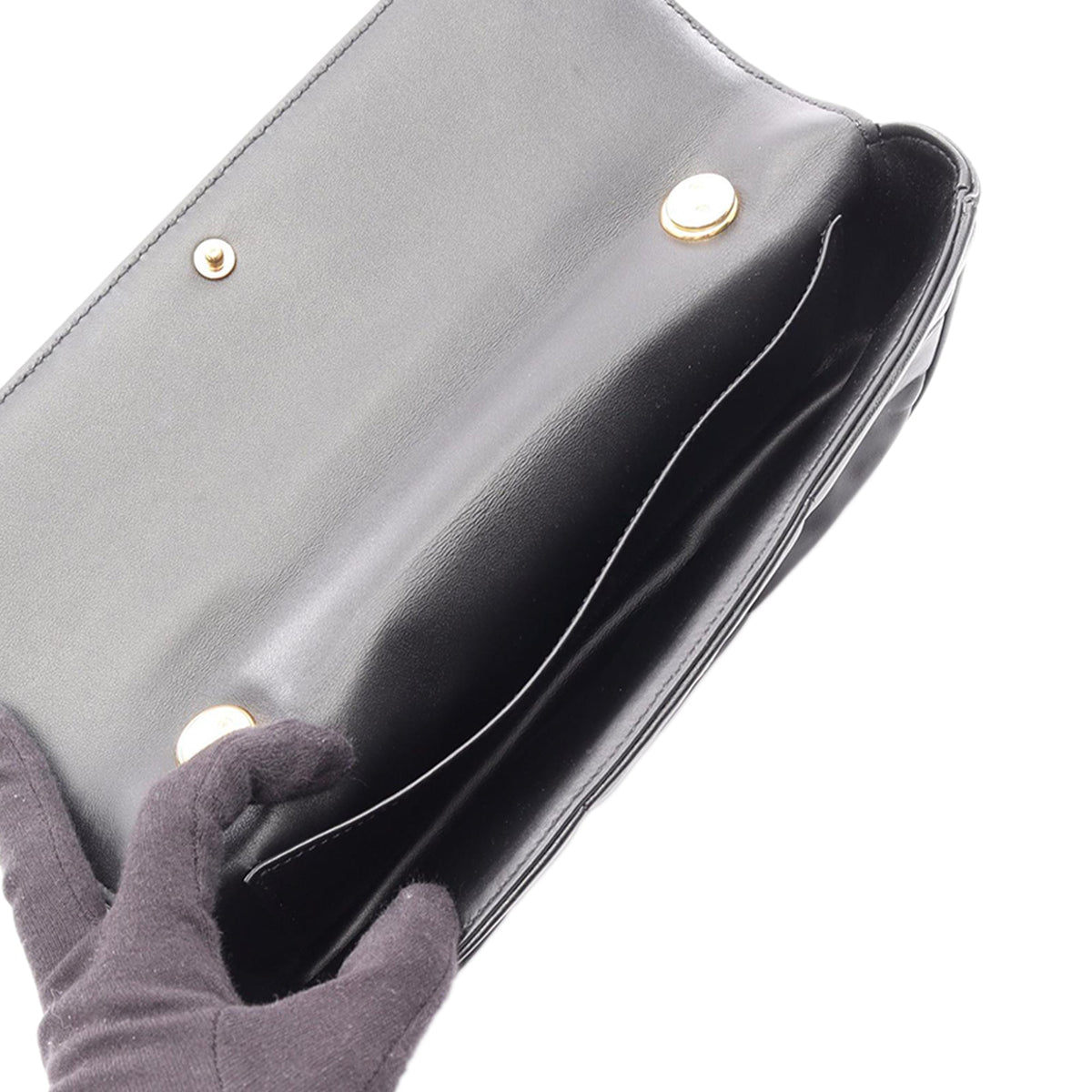 Celine Leather Quilted Monochrome Shoulder Bag