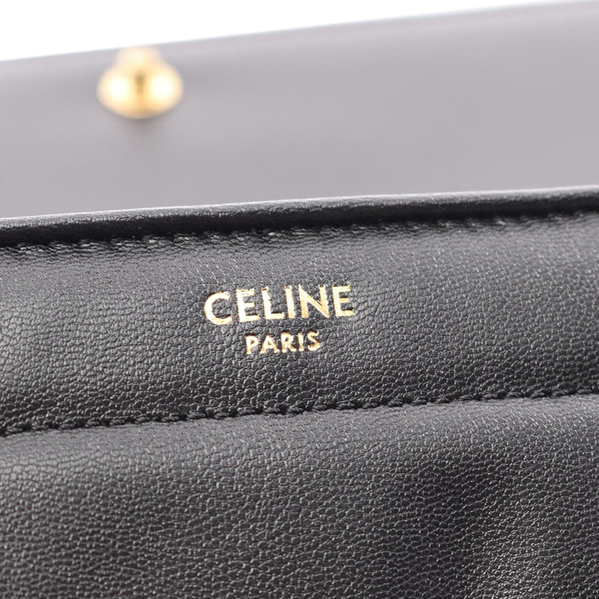 Celine Leather Quilted Monochrome Shoulder Bag