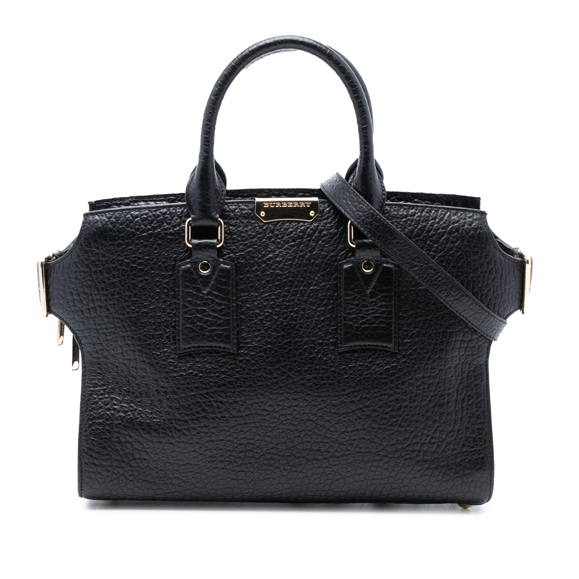 Burberry Medium Grained Leather Clifton Satchel