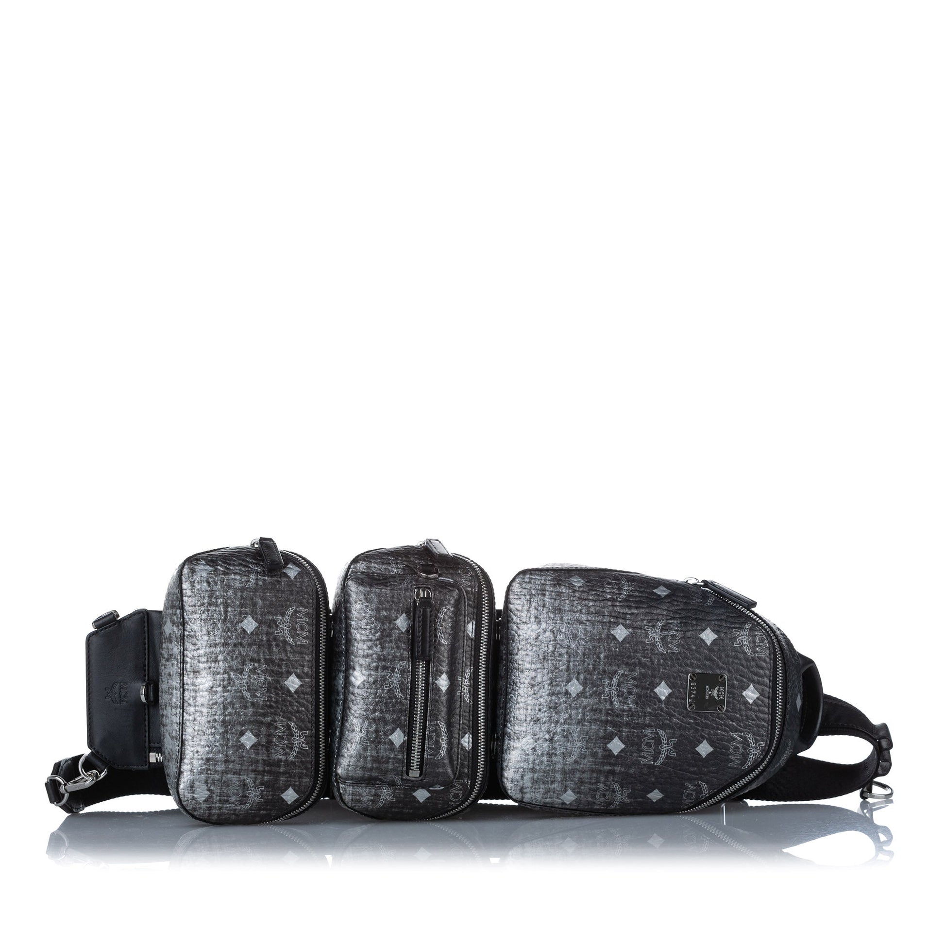 MCM Visetos Coated Canvas Triple Sling Bag