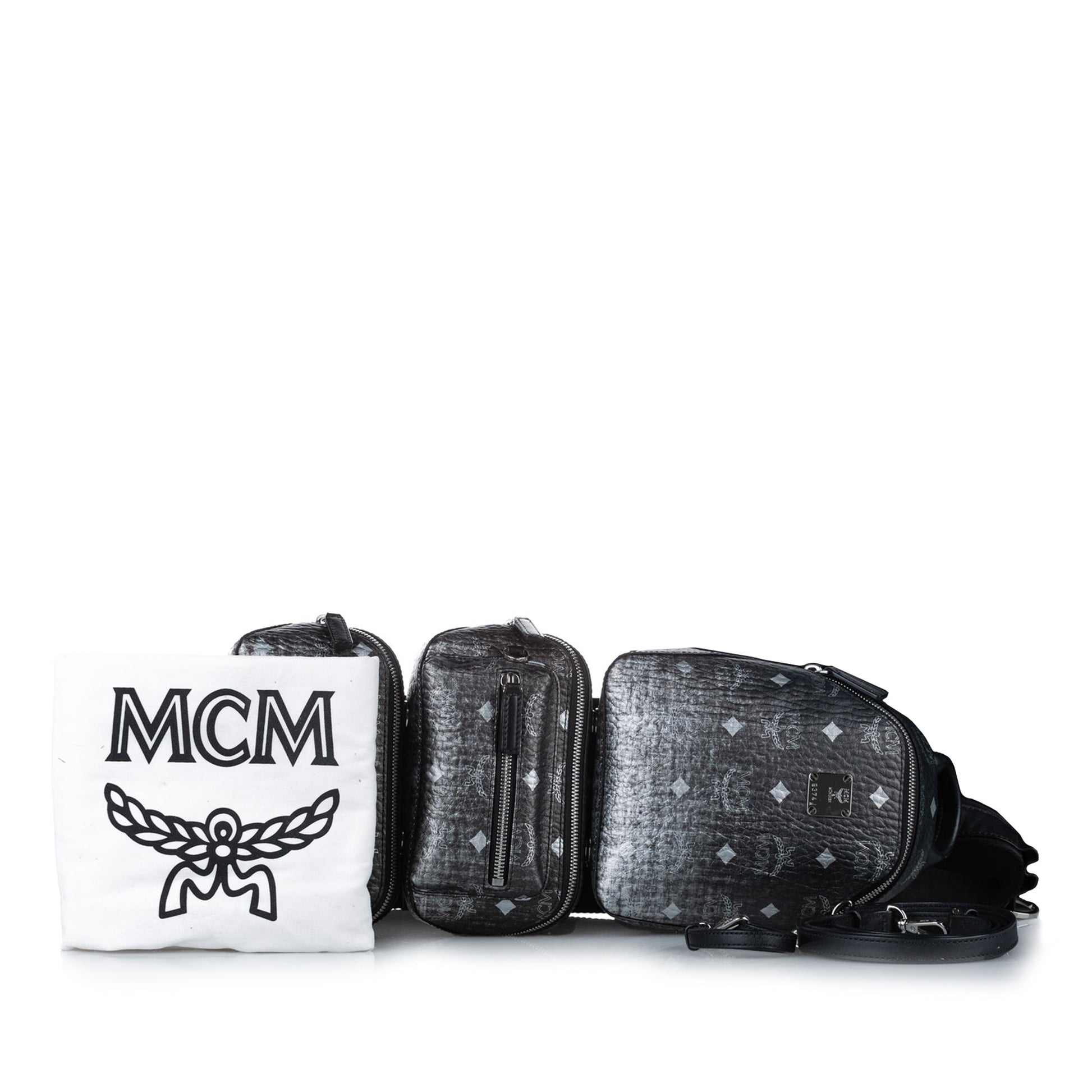 MCM Visetos Coated Canvas Triple Sling Bag