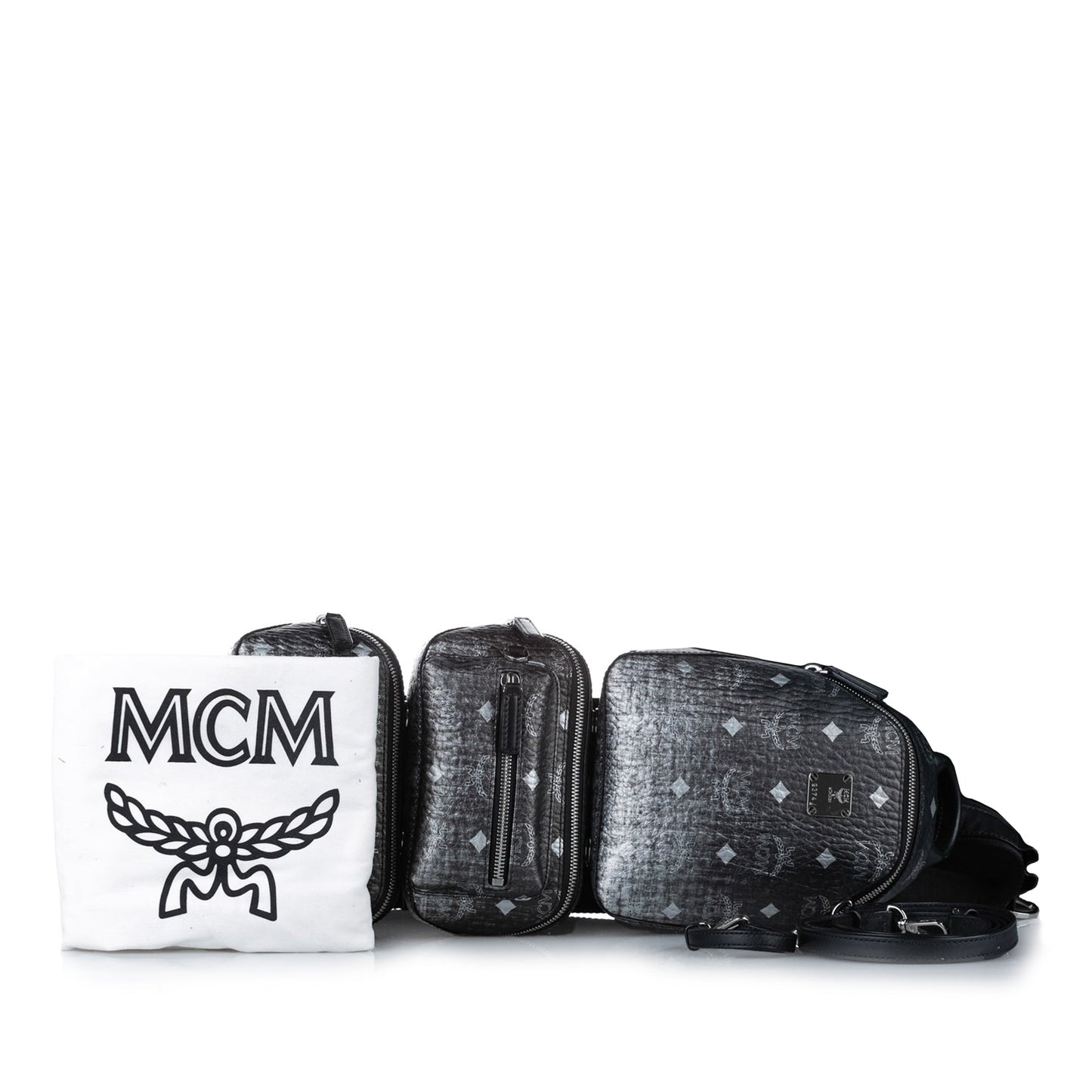MCM Visetos Coated Canvas Triple Sling Bag