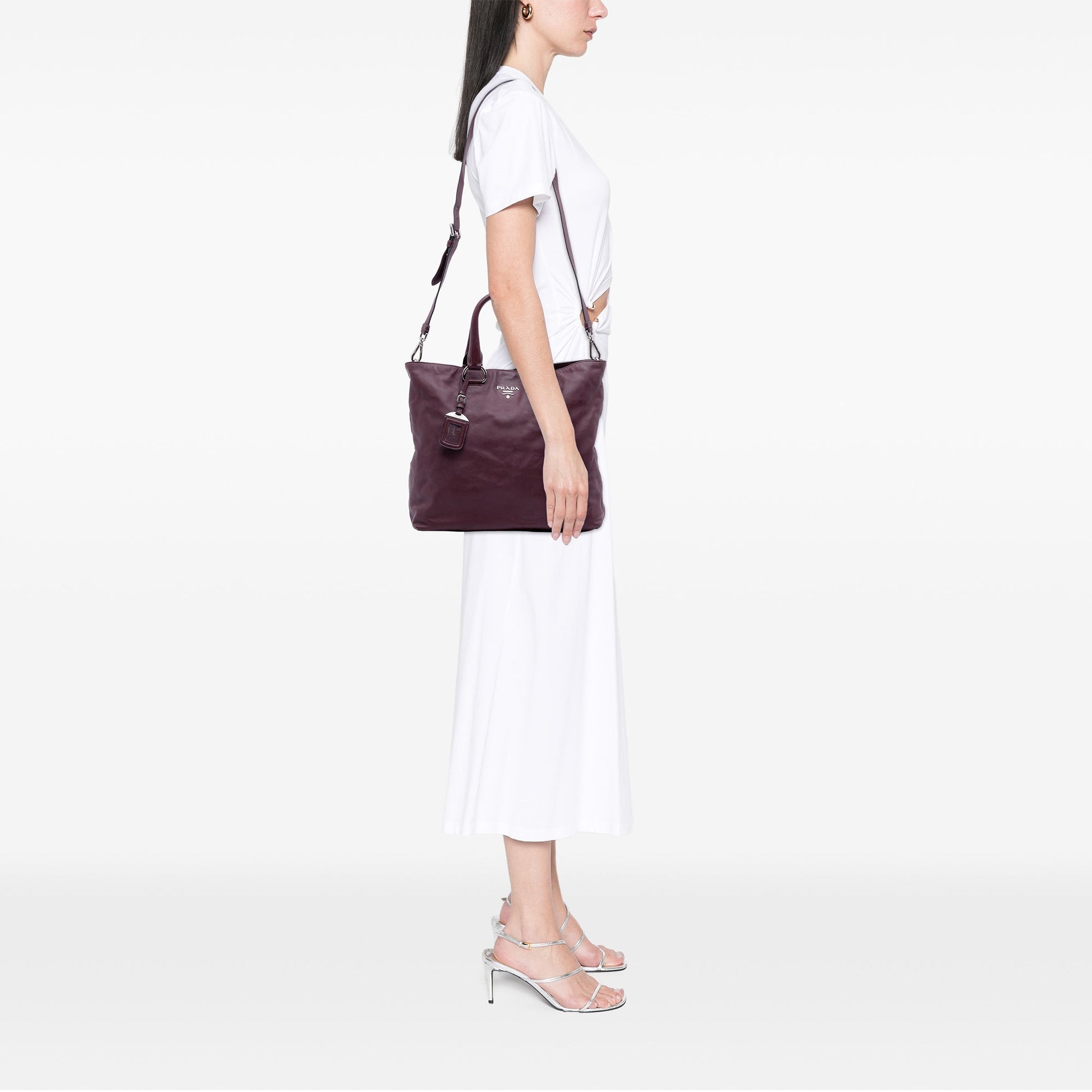 Prada Soft Calf Convertible Shopper Tote