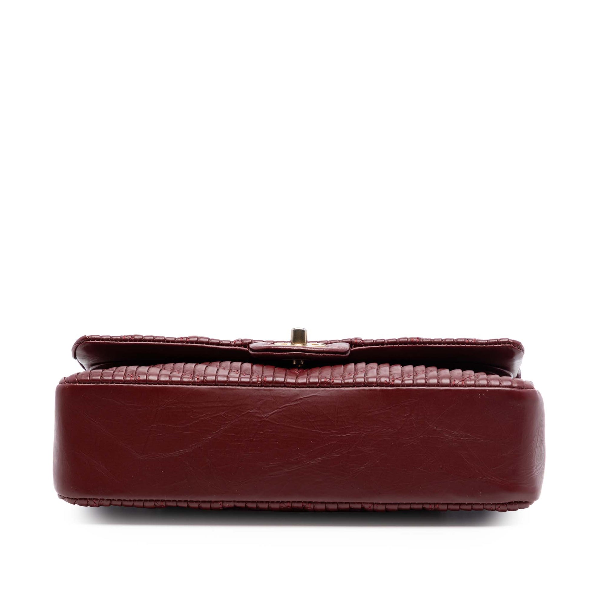 Chanel Medium Classic Chevron Calfskin Pleated Double Flap