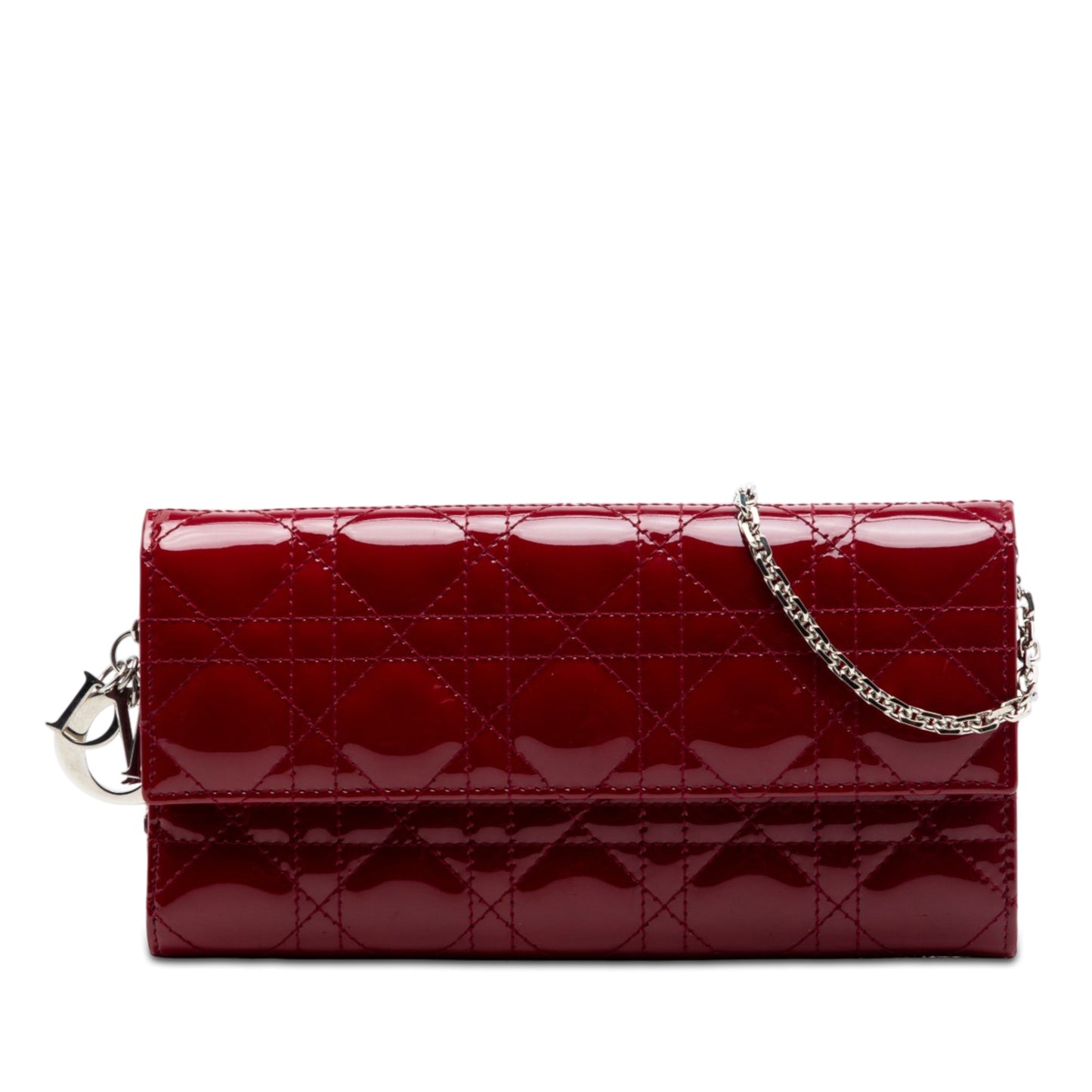 Dior Patent Cannage Lady Dior Wallet On Chain