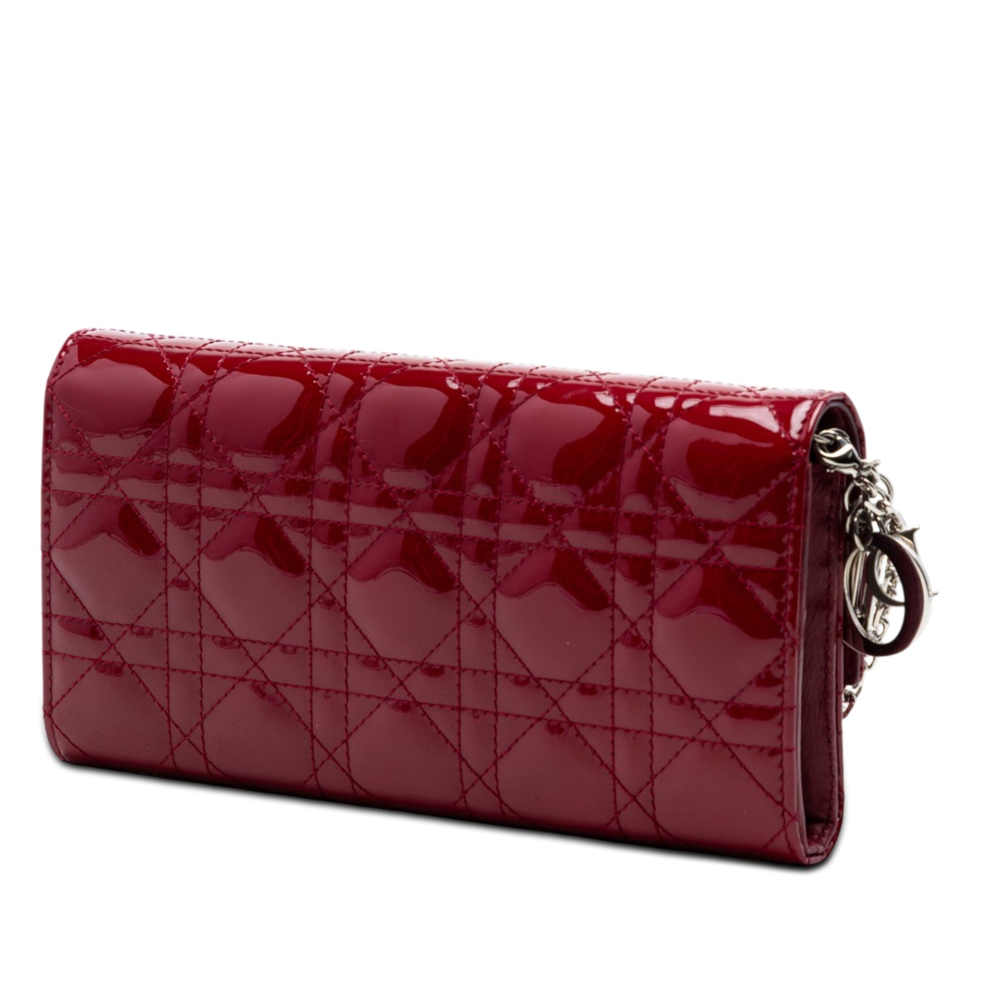 Dior Patent Cannage Lady Dior Wallet On Chain