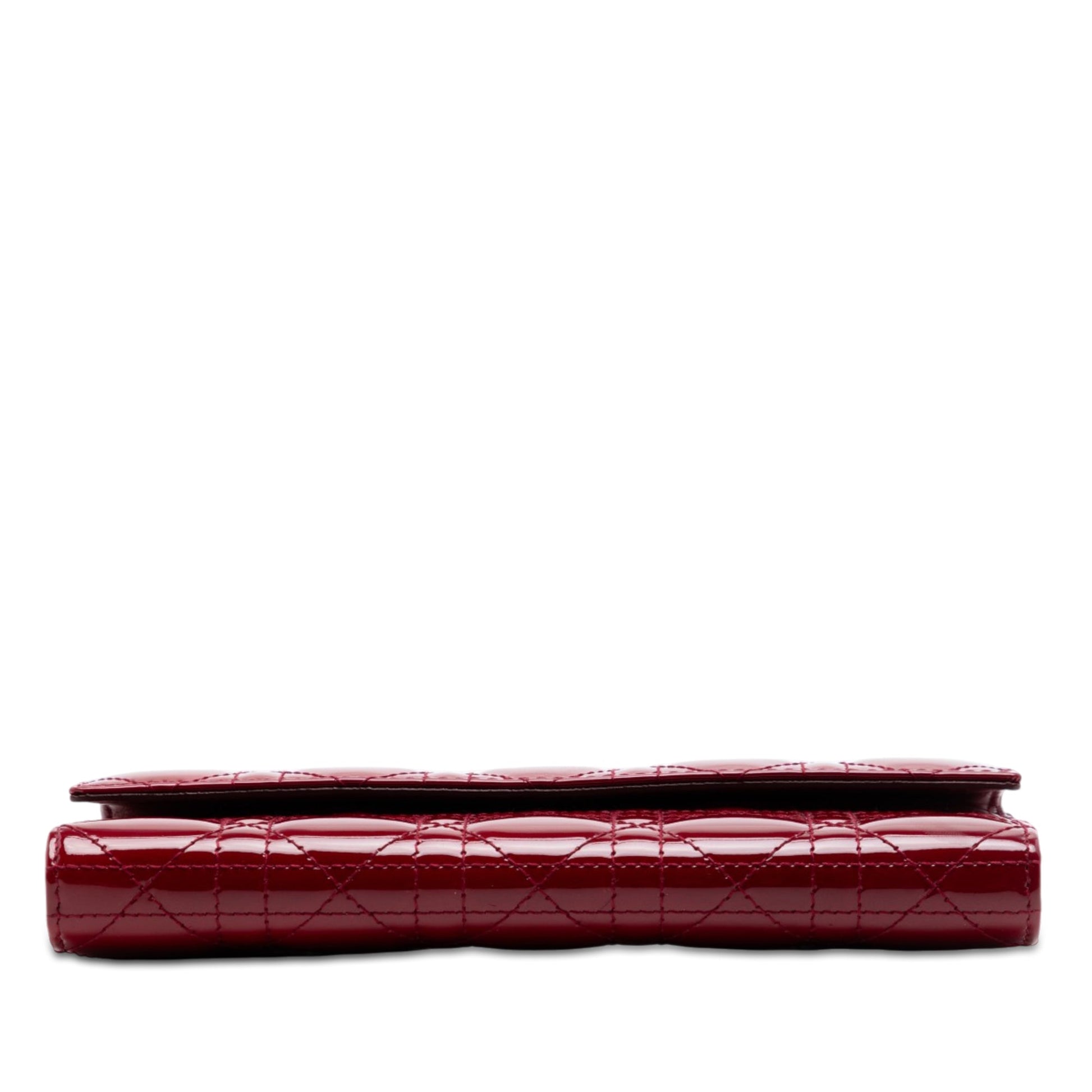 Dior Patent Cannage Lady Dior Wallet On Chain