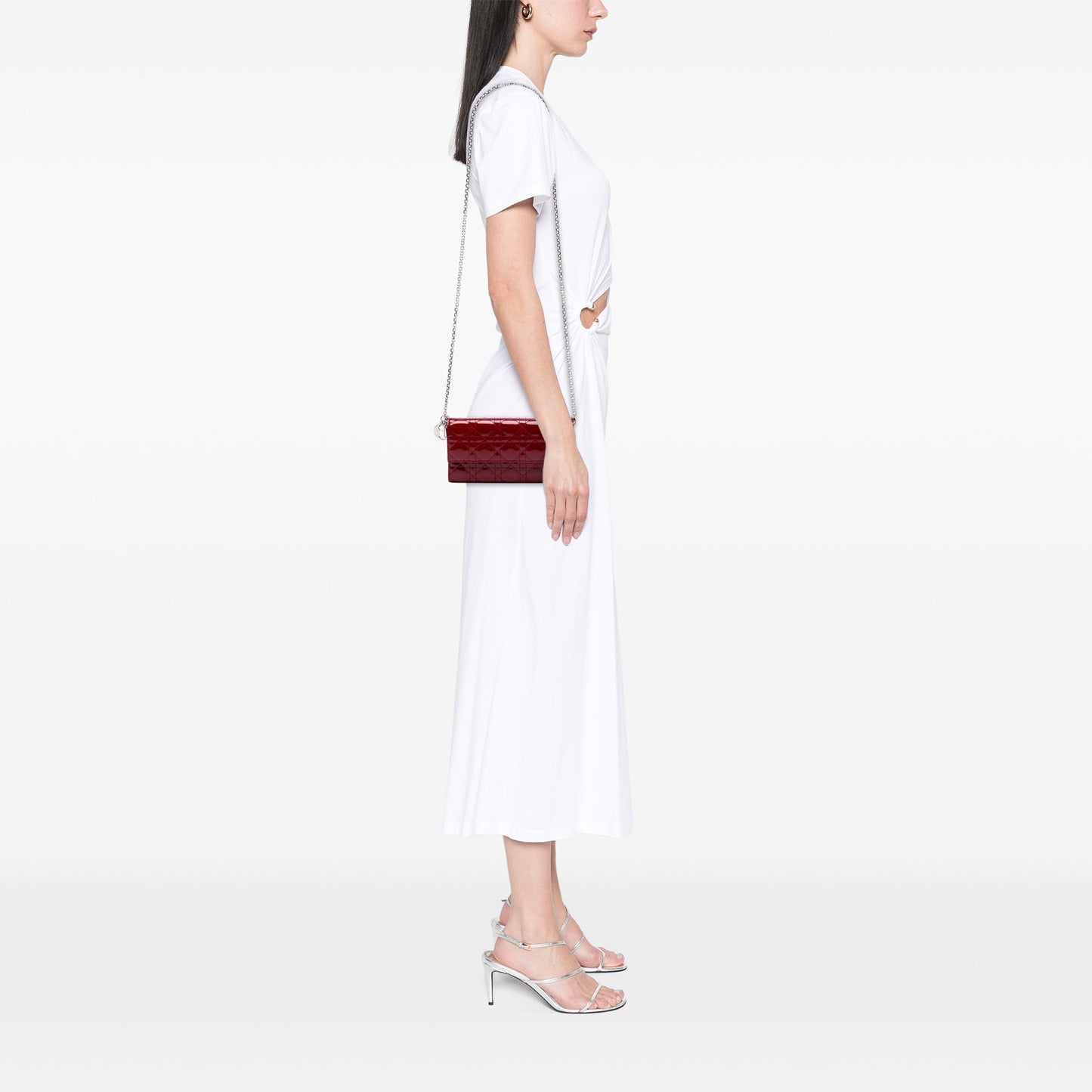Dior Patent Cannage Lady Dior Wallet On Chain