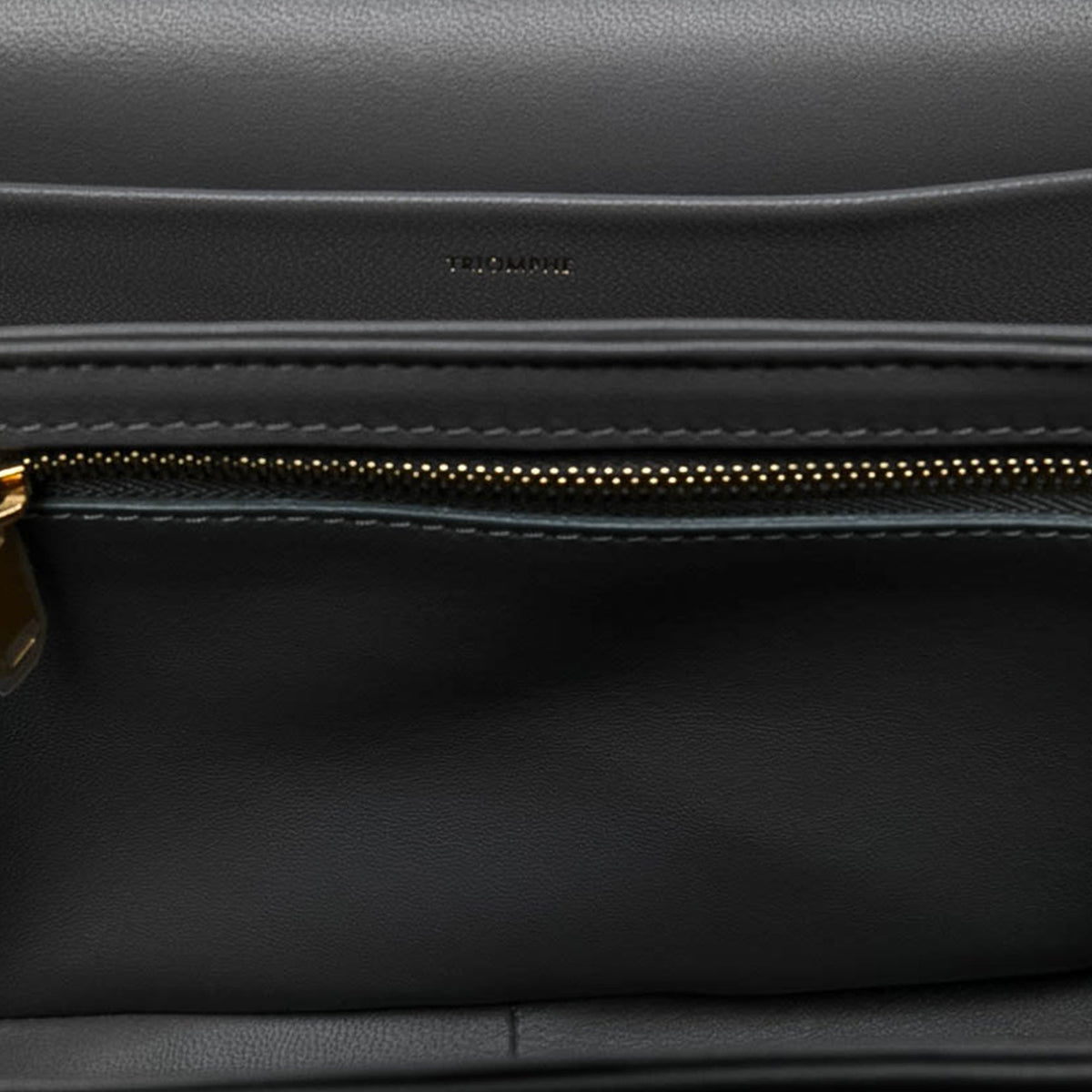Celine Classique Shiny Calfskin Triomphe Crossbody — Gray